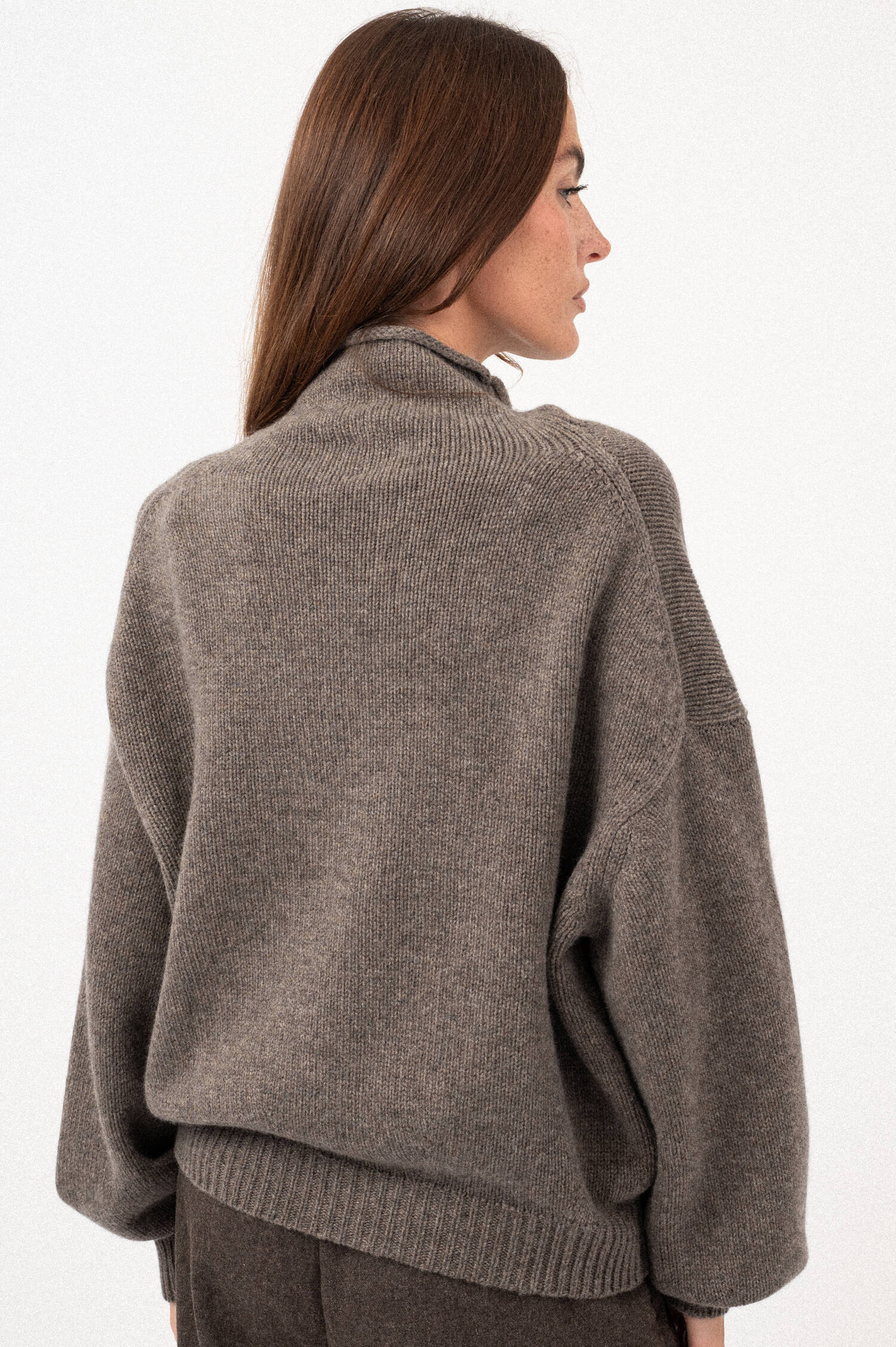 Woll-Rollkragen-Pullover KATY in Graubraun Woll-Rollkragen-Pullover KATY in Graubraun