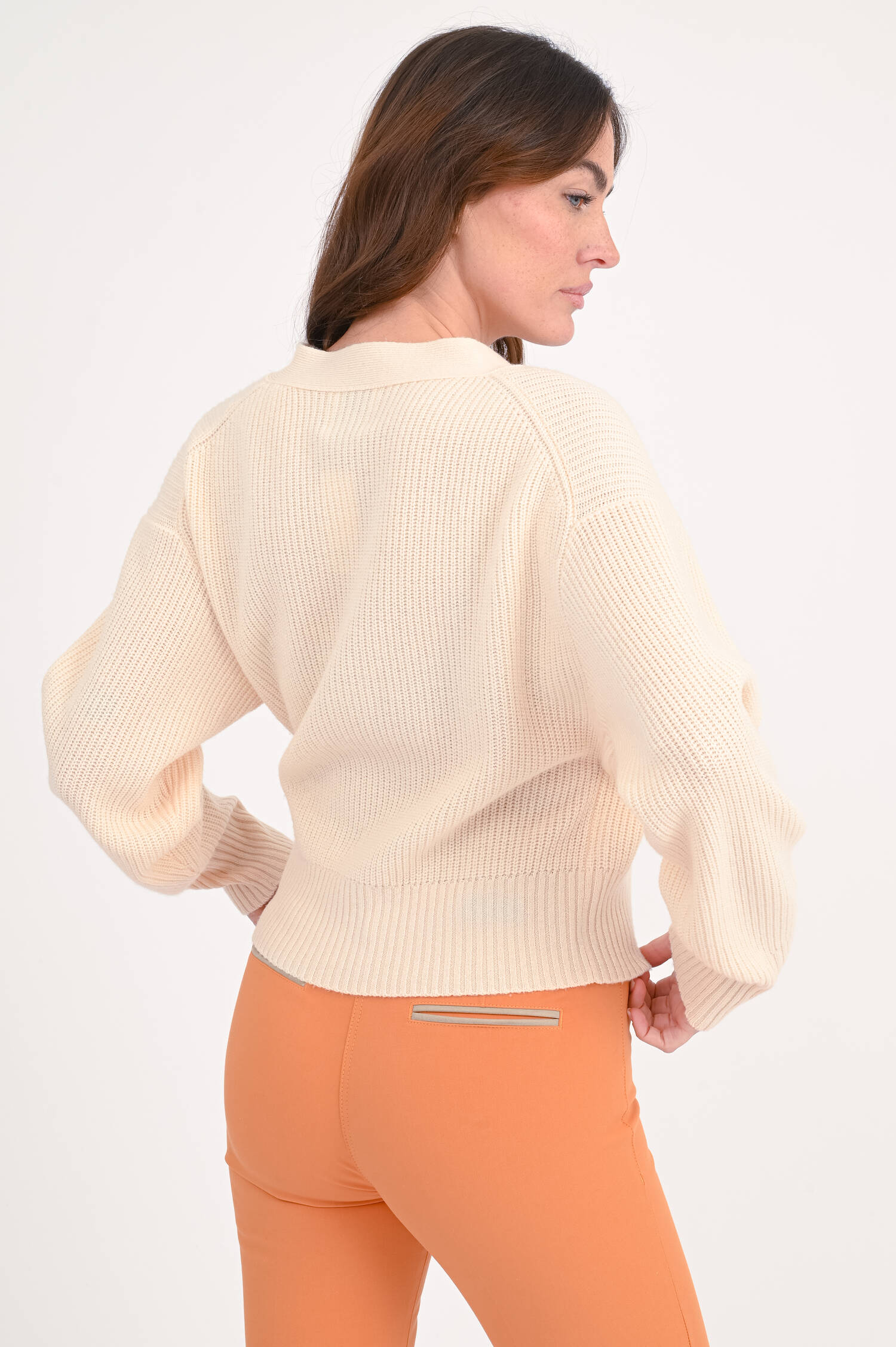 Wickeljacke aus Woll-Cashmere-Mix in Blushed Peach