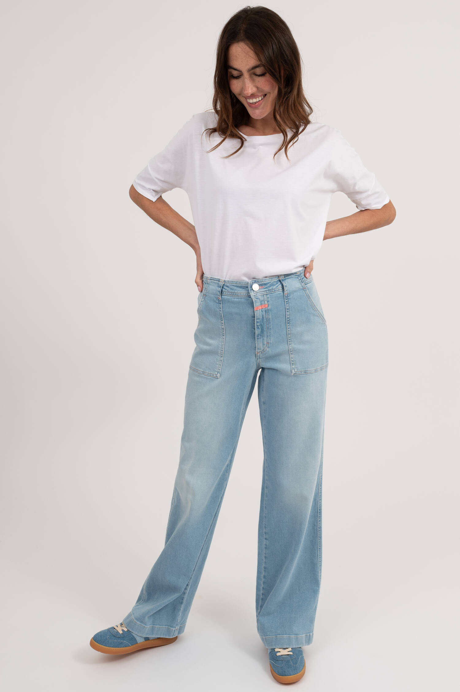 Wide Leg Jeans ARIA in Hellblau