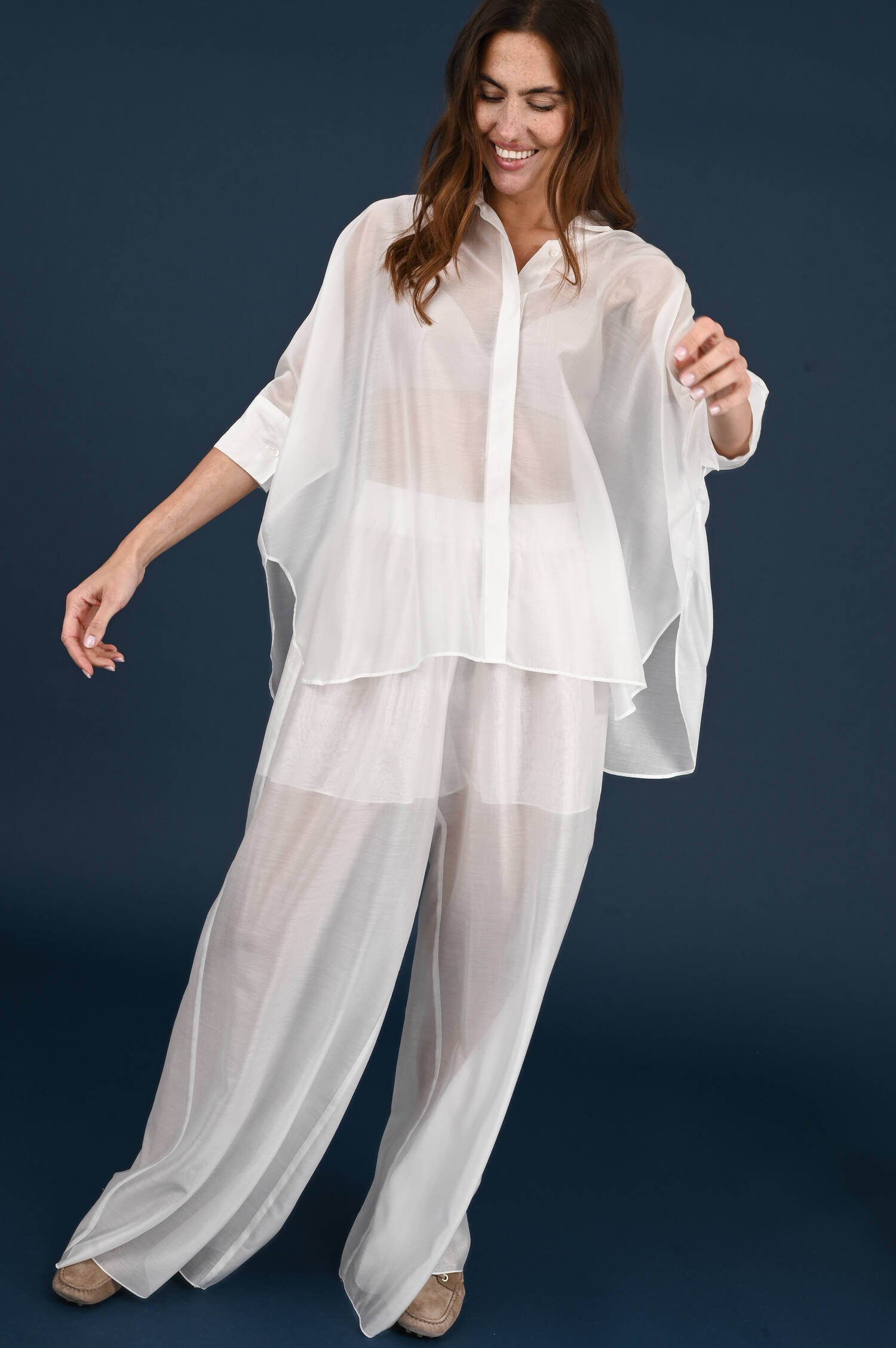 Wide-Leg Hose in Weiß Wide-Leg Hose in Weiß