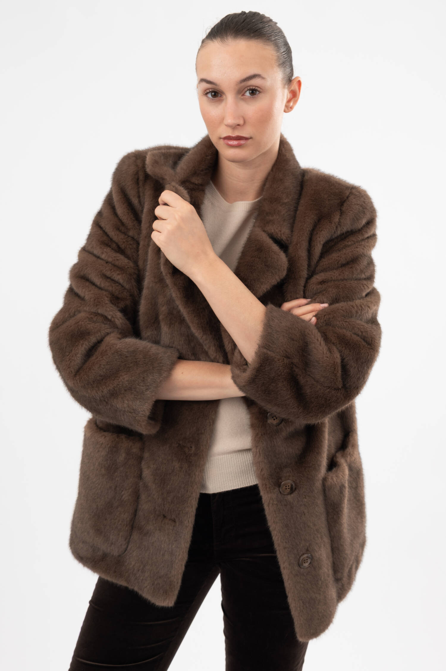 Faux-Fur-Jacke in Braun Faux-Fur-Jacke in Braun
