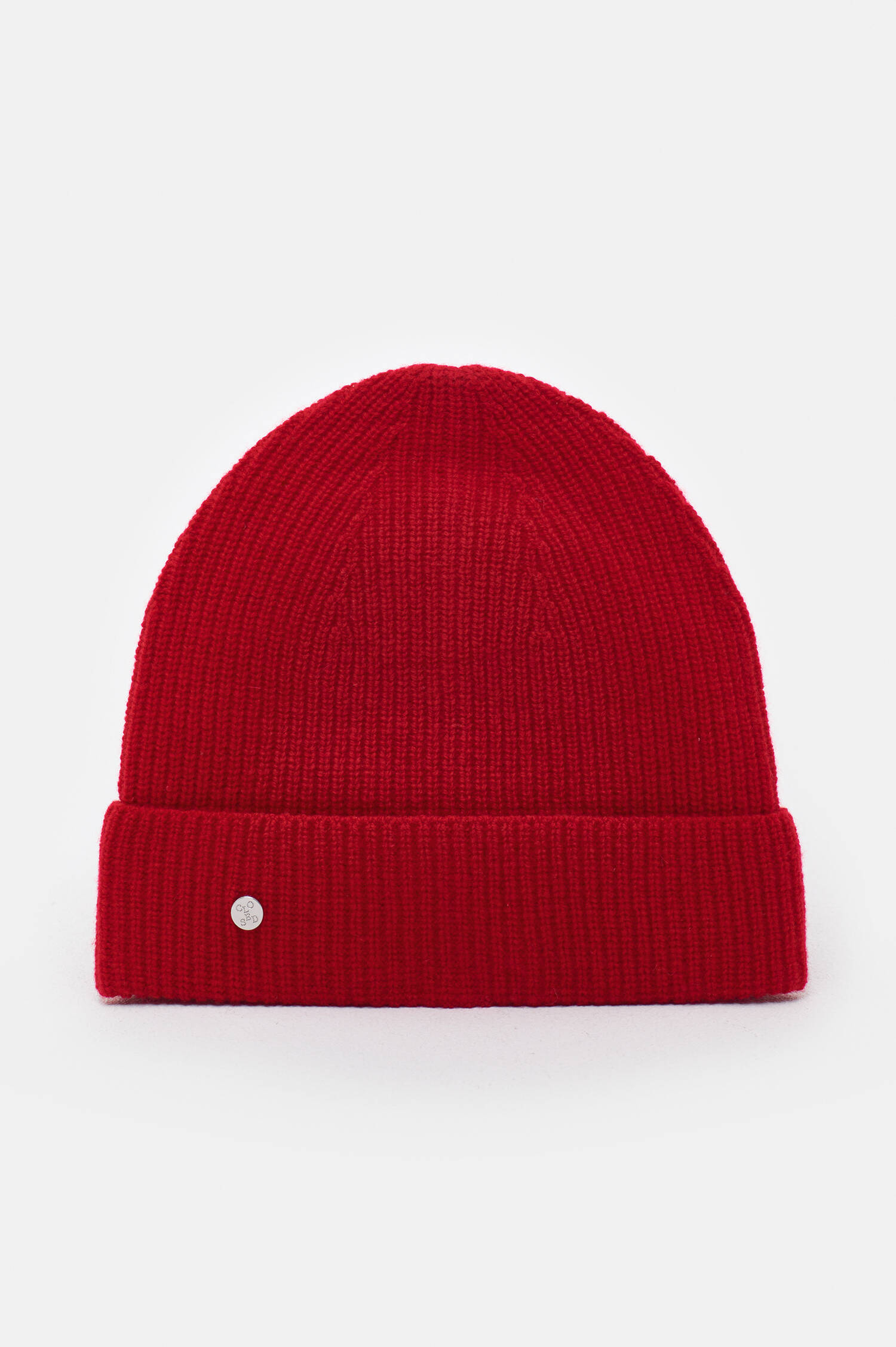 Feinstrickmütze aus Wolle in Chilli Pepper Red