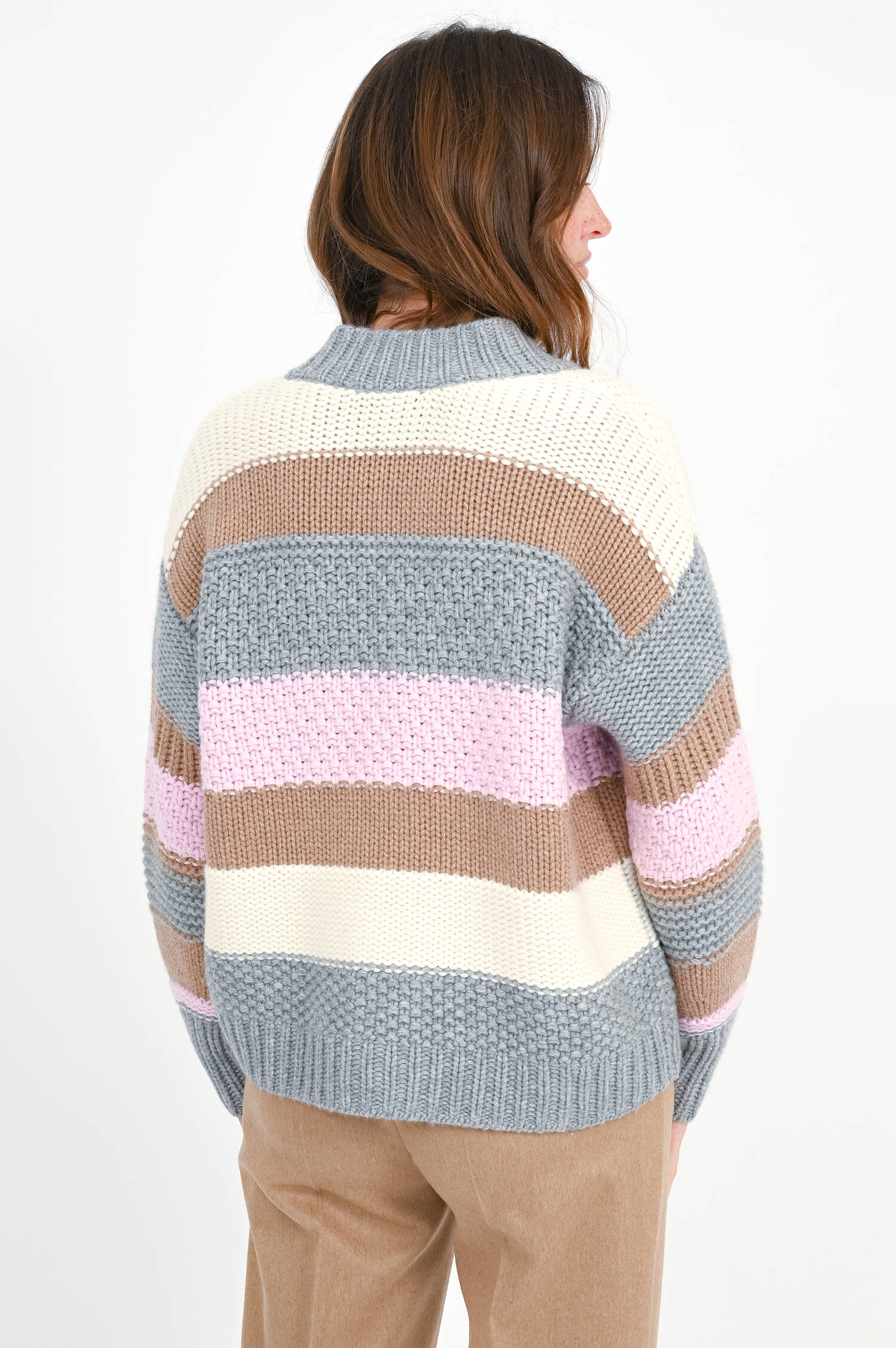 Strickjacke aus Woll-Cashmere-Mix in Candy Stripe