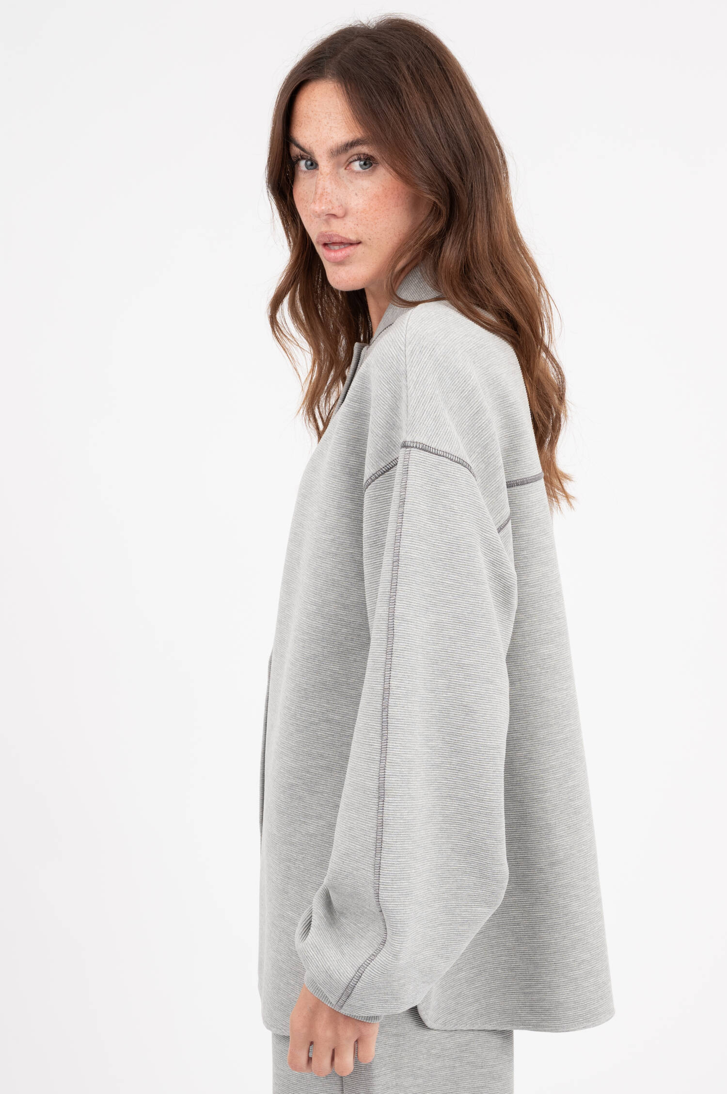 Sweatjacke DIVINA in Hellgrau meliert Sweatjacke DIVINA in Hellgrau meliert