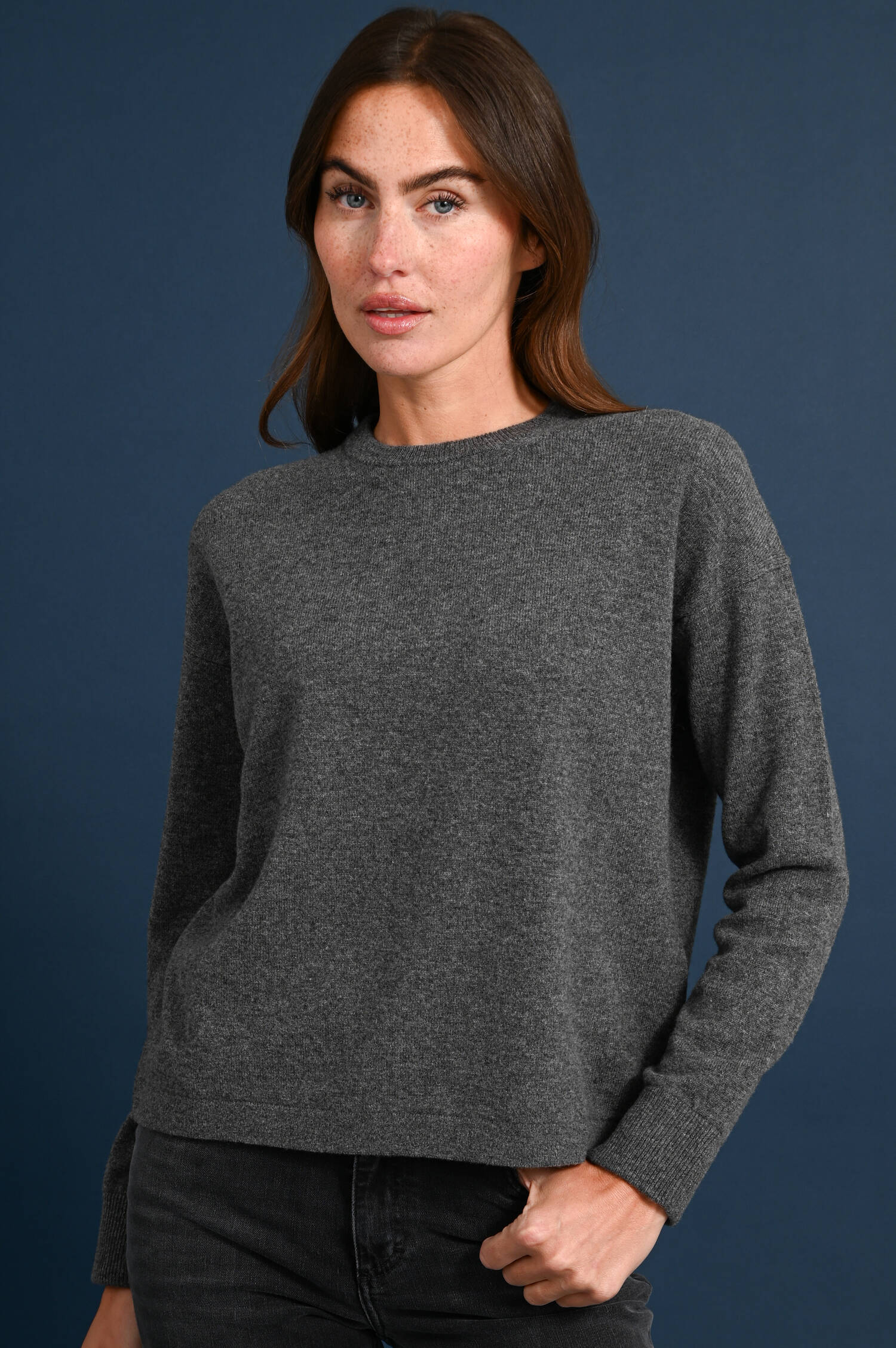 Woll-Cashmere Pullover NEBBIE in Dunkelgrau