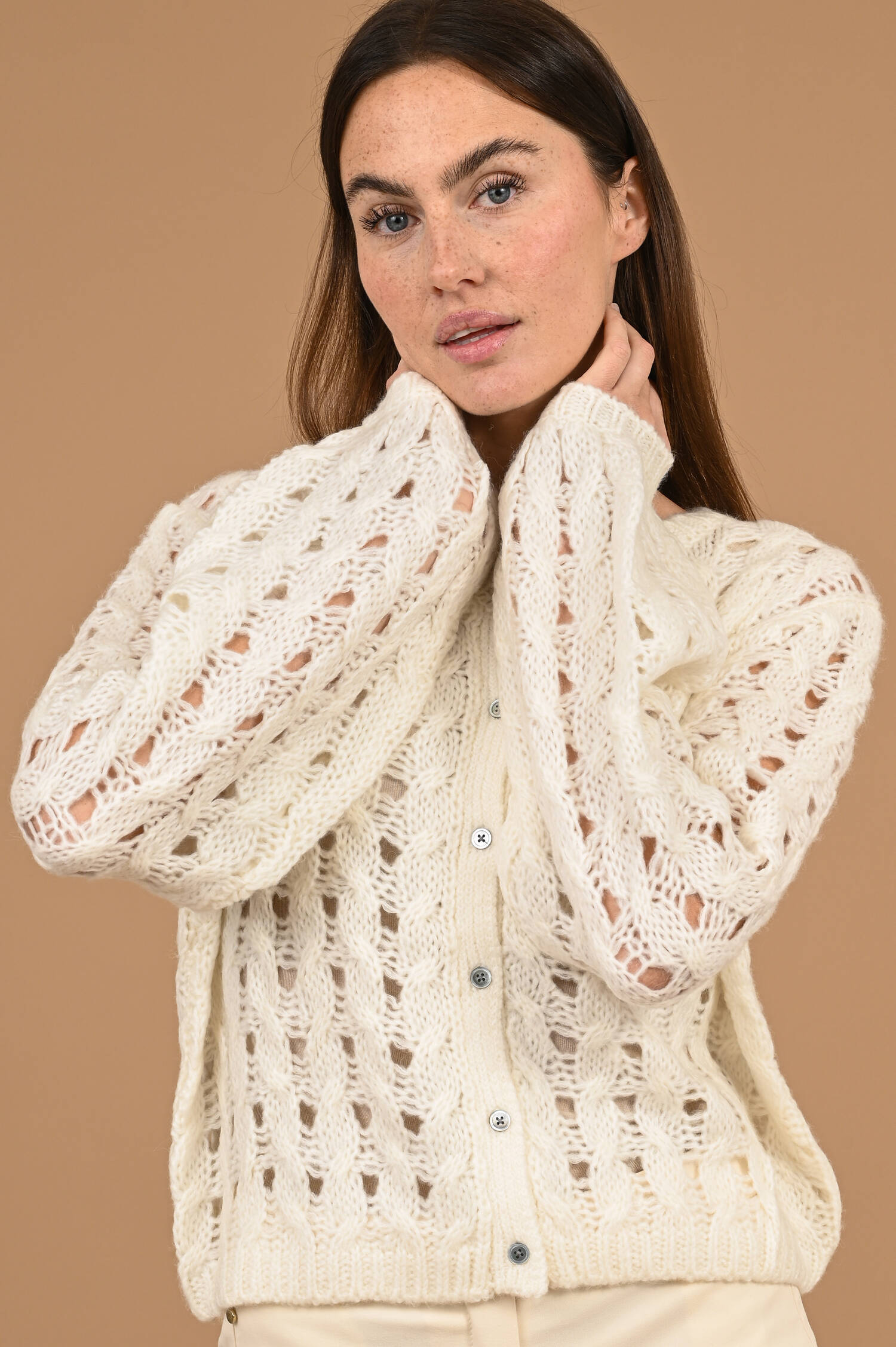 Grobstrickweste in Beige Grobstrickweste in Beige