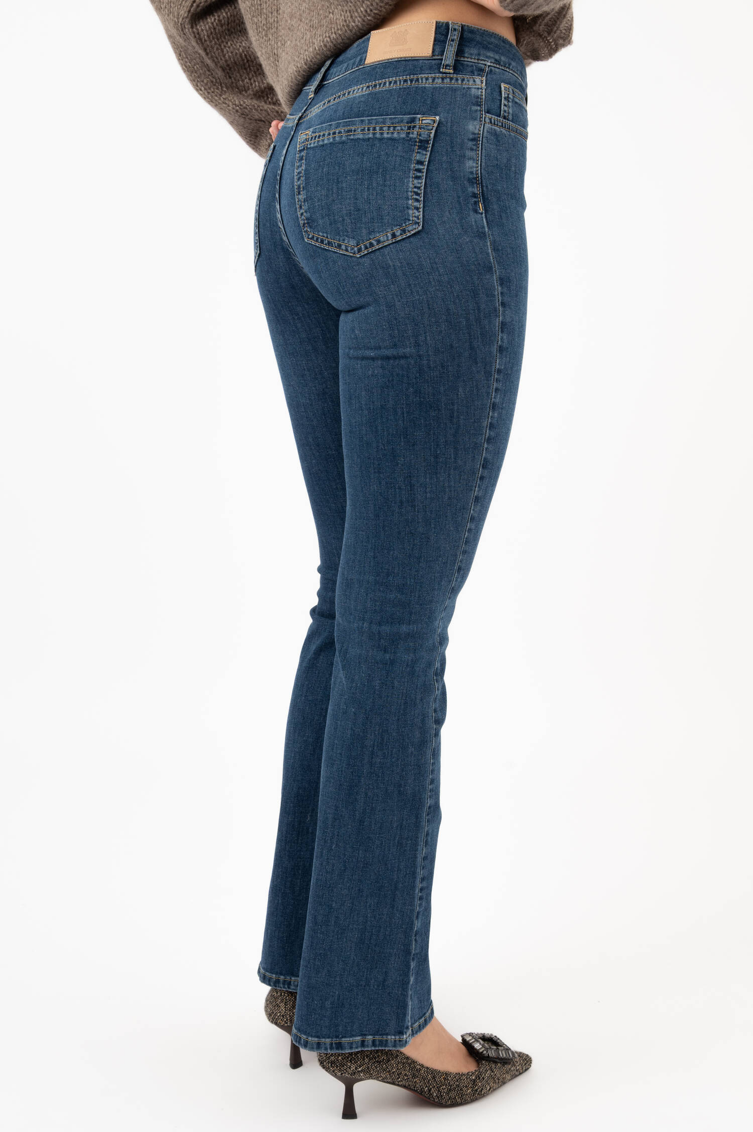 Five Pocket Jeans in Blau Five Pocket Jeans in Blau