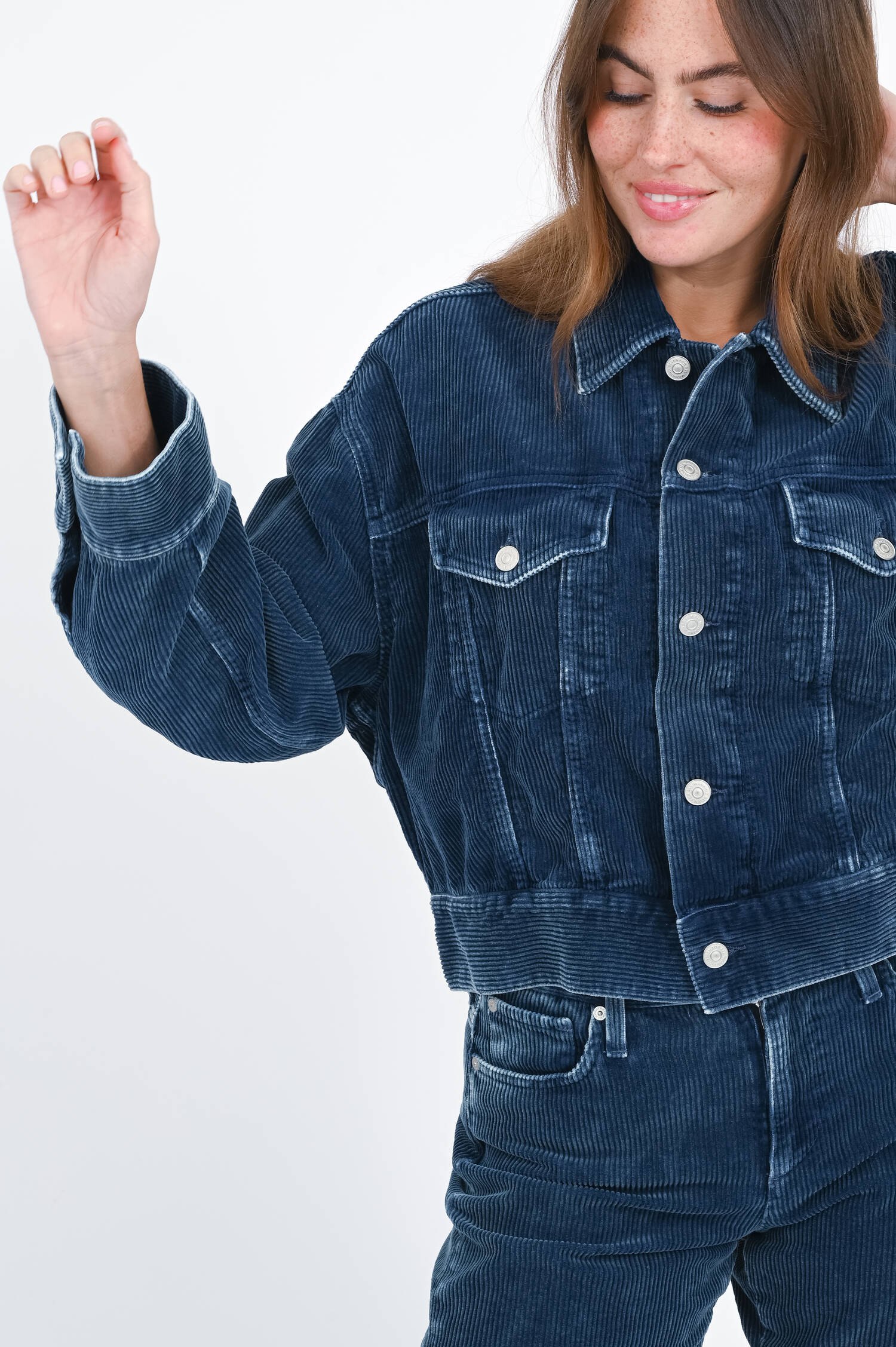 Denim-Cord-Jacke OLI in Used Blue Denim-Cord-Jacke OLI in Used Blue