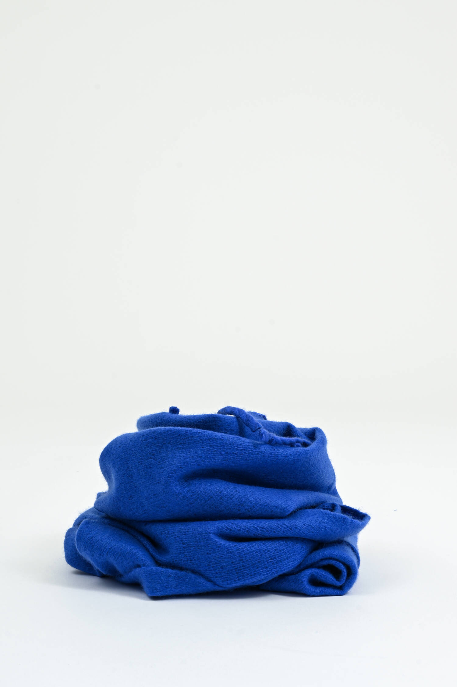 Cashmere-Schal mit breiten Fransen in Blue