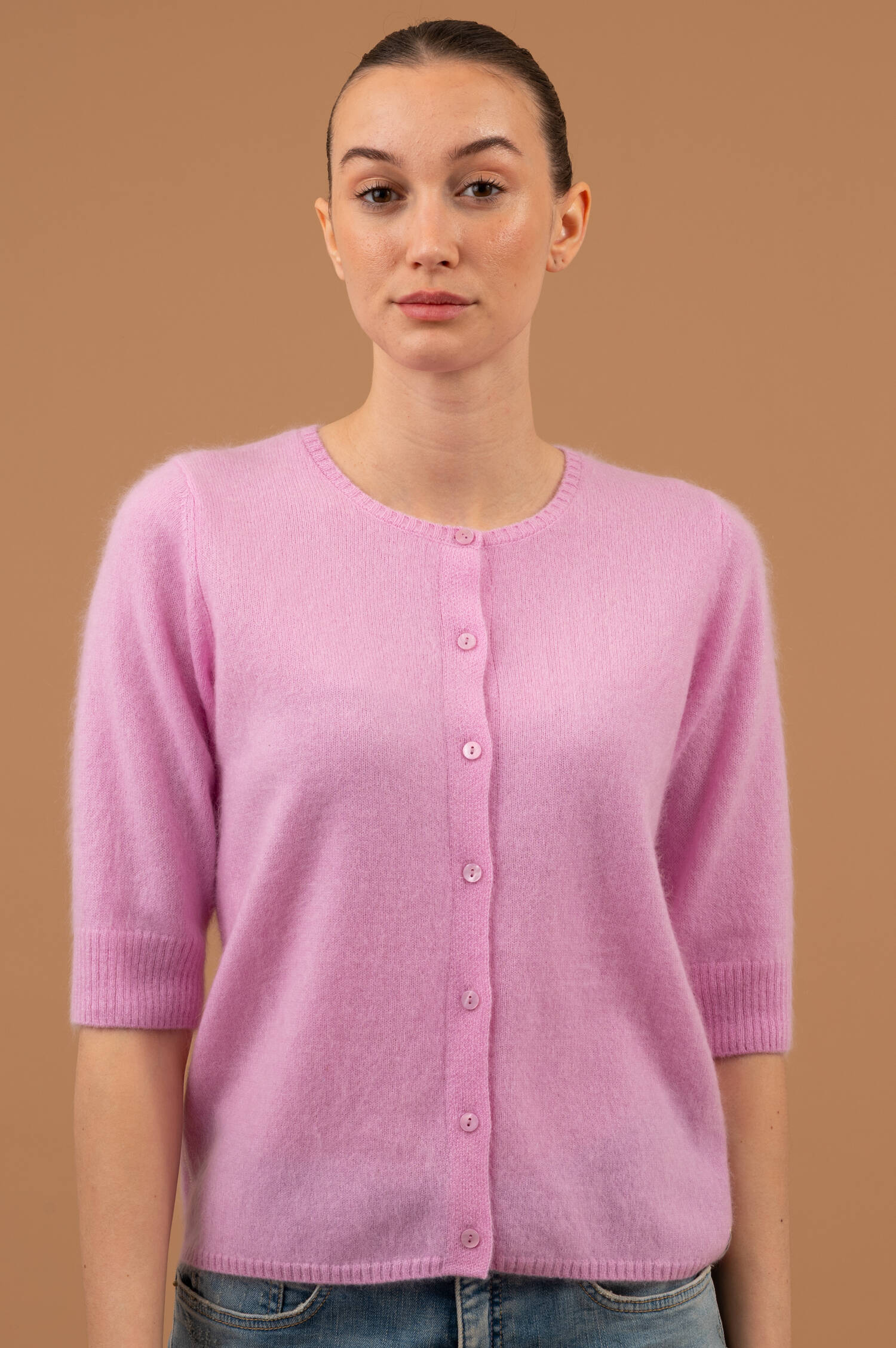 Cashmere Strickweste in Bloomrosa