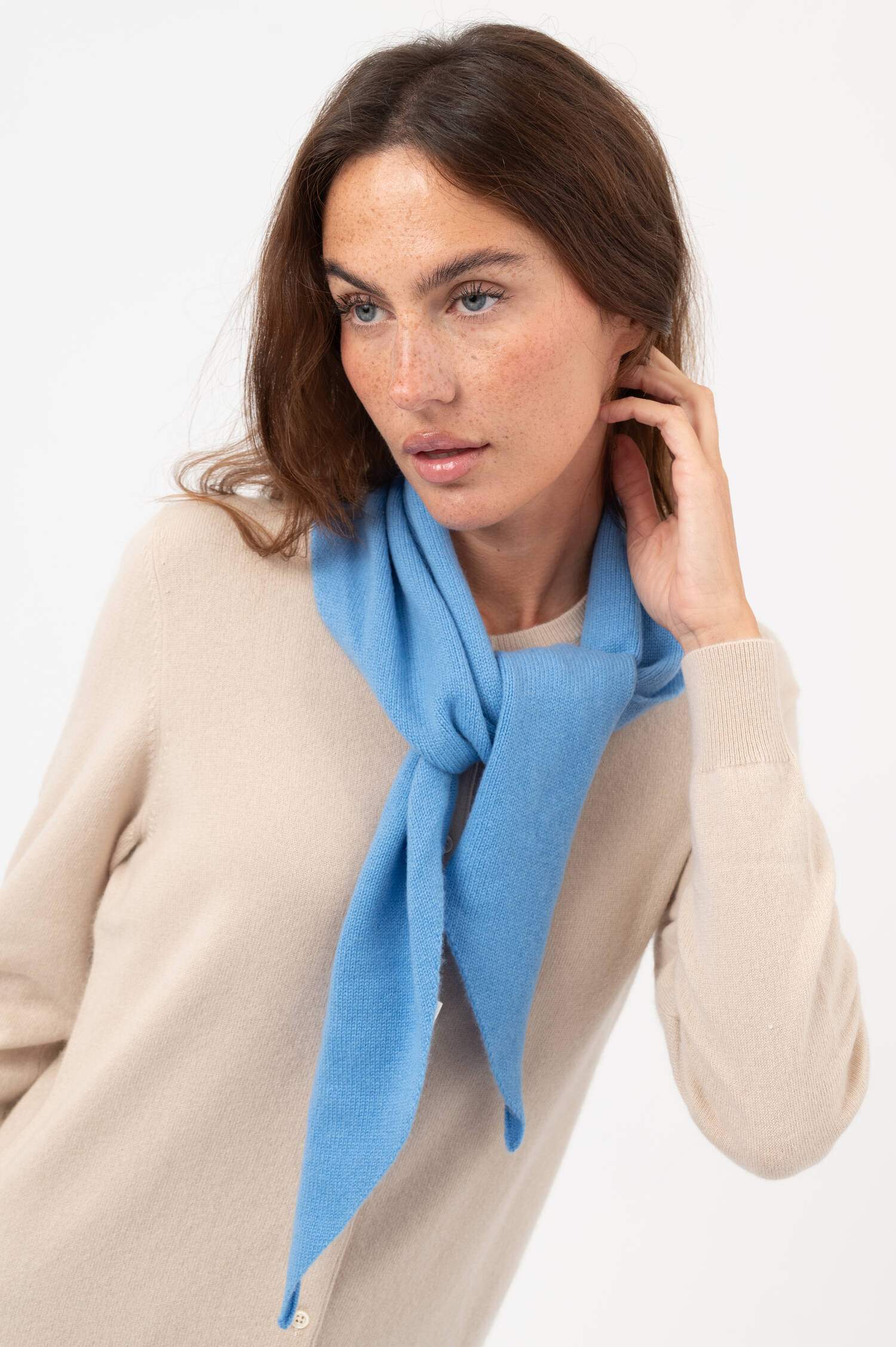 Cashmere Dreieckstuch FLORIANNE in Blau Cashmere Dreieckstuch FLORIANNE in Blau