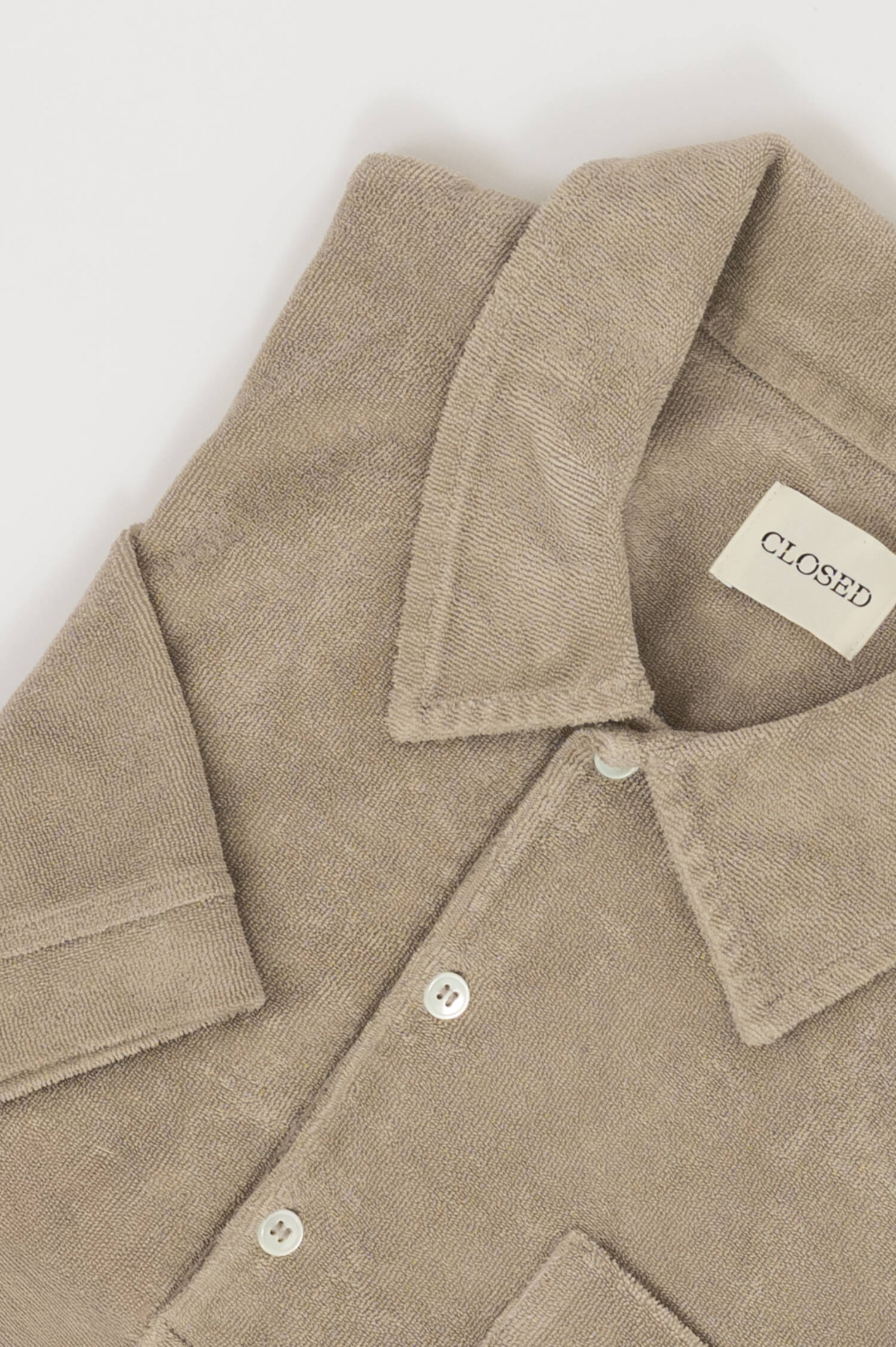 Frottee Poloshirt in Greige