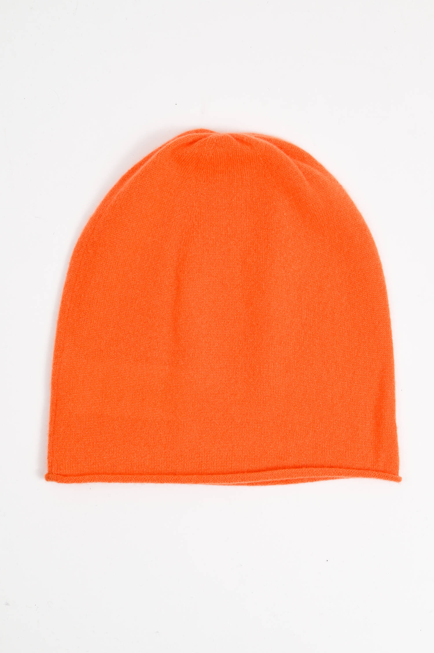 Feinstrick-Mütze mit Rollsaum in Kürbis Feinstrick-Mütze mit Rollsaum in Kürbis