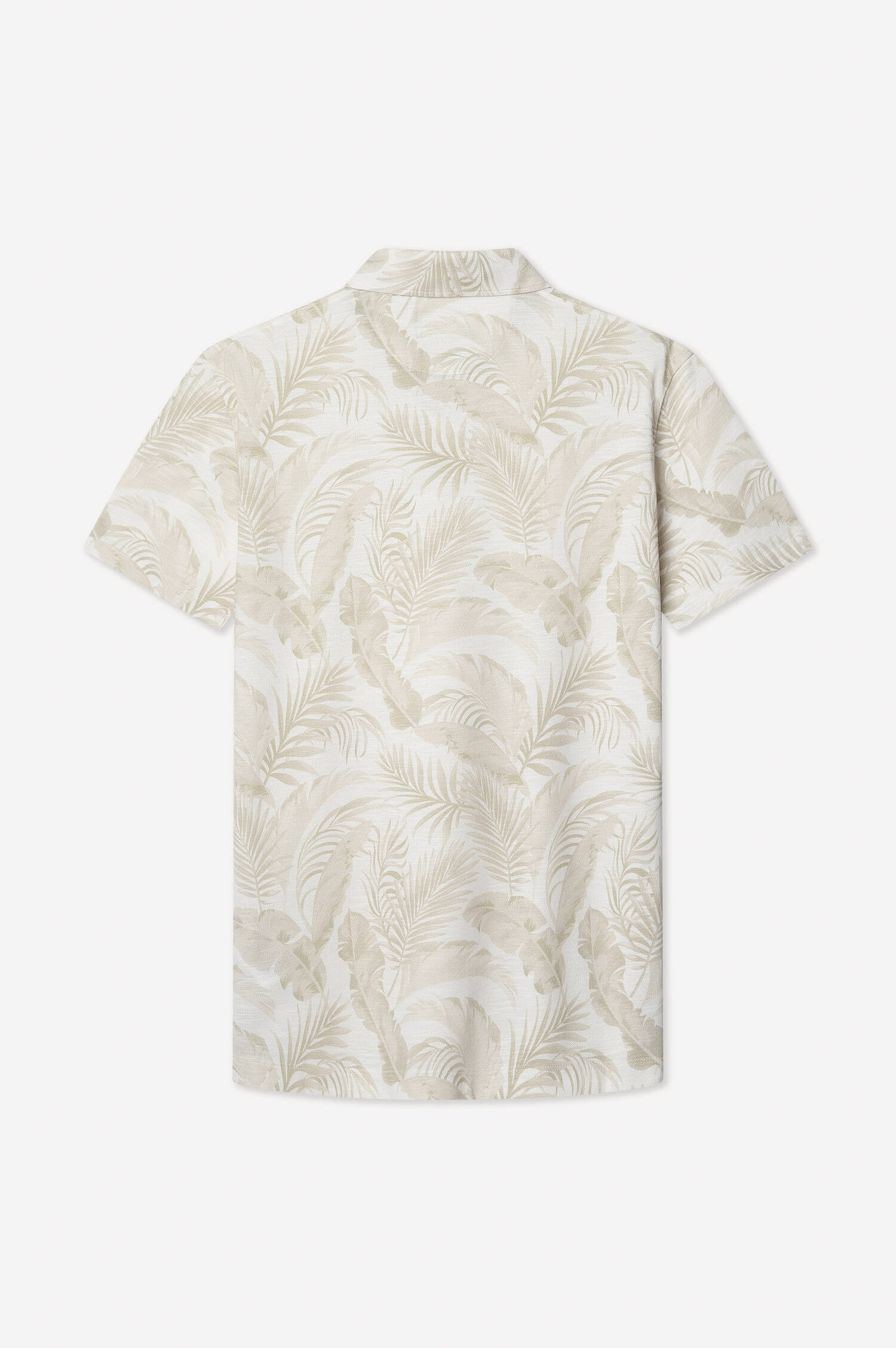 Poloshirt mit Plamen-Print in Beige/Weiß Poloshirt mit Plamen-Print in Beige/Weiß