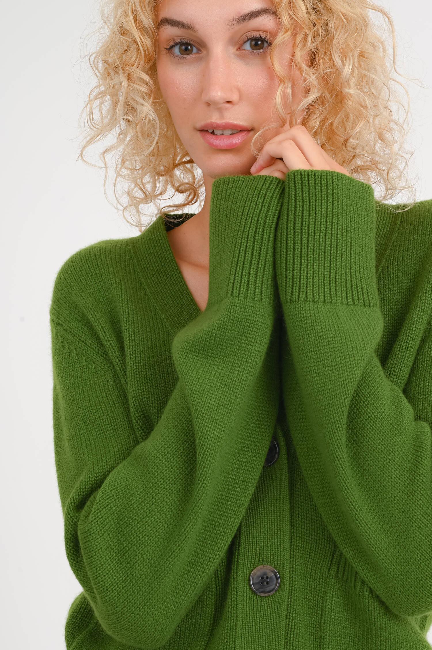 Cashmere Cardigan DANNI in Matcha
