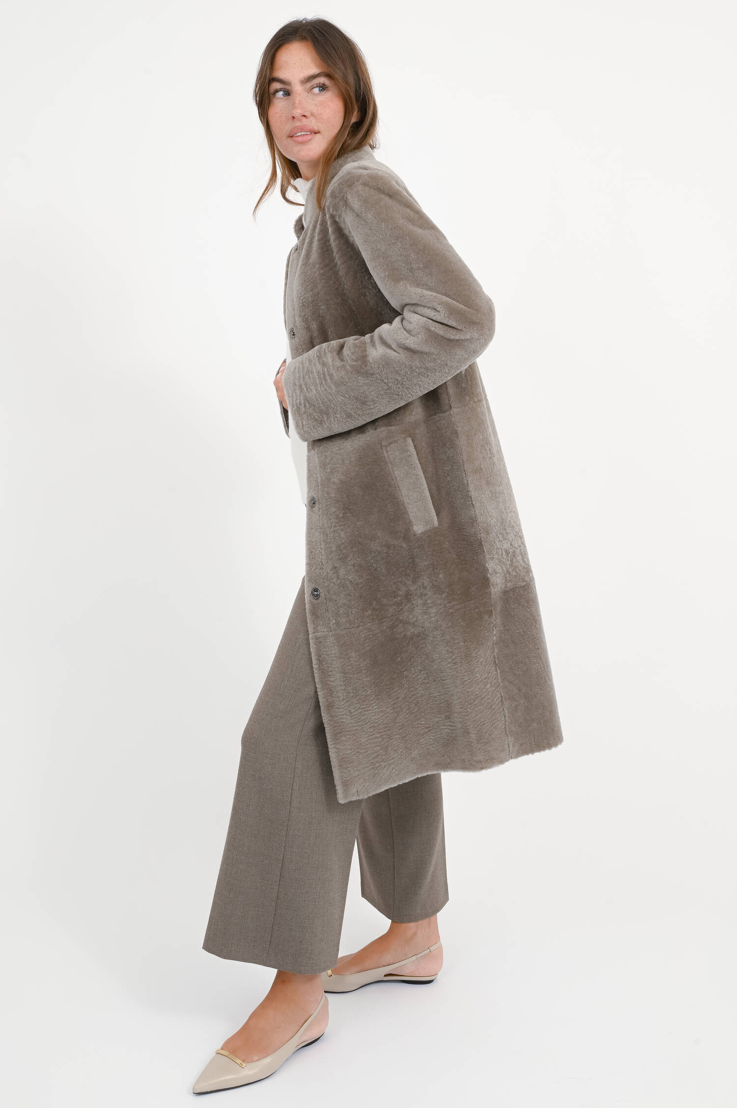 Lammfellmantel TESSA in Colombe Lammfellmantel TESSA in Colombe