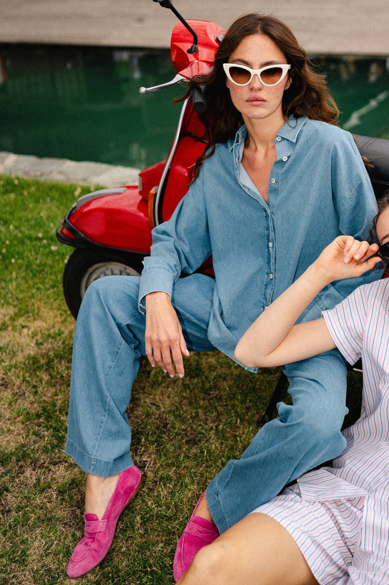Denimhose in Mittelblau