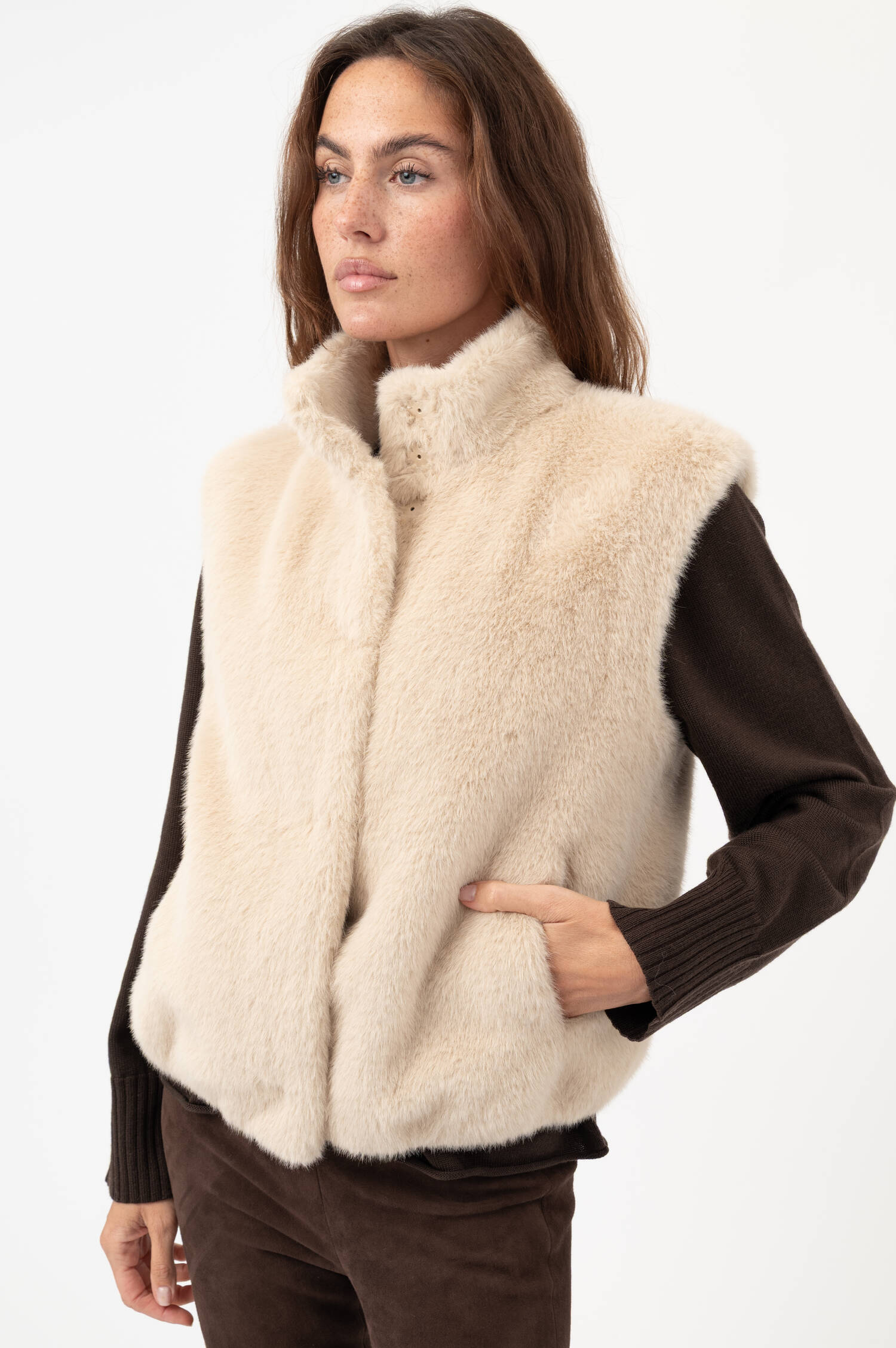 Teddy-Gilet in Beige Teddy-Gilet in Beige