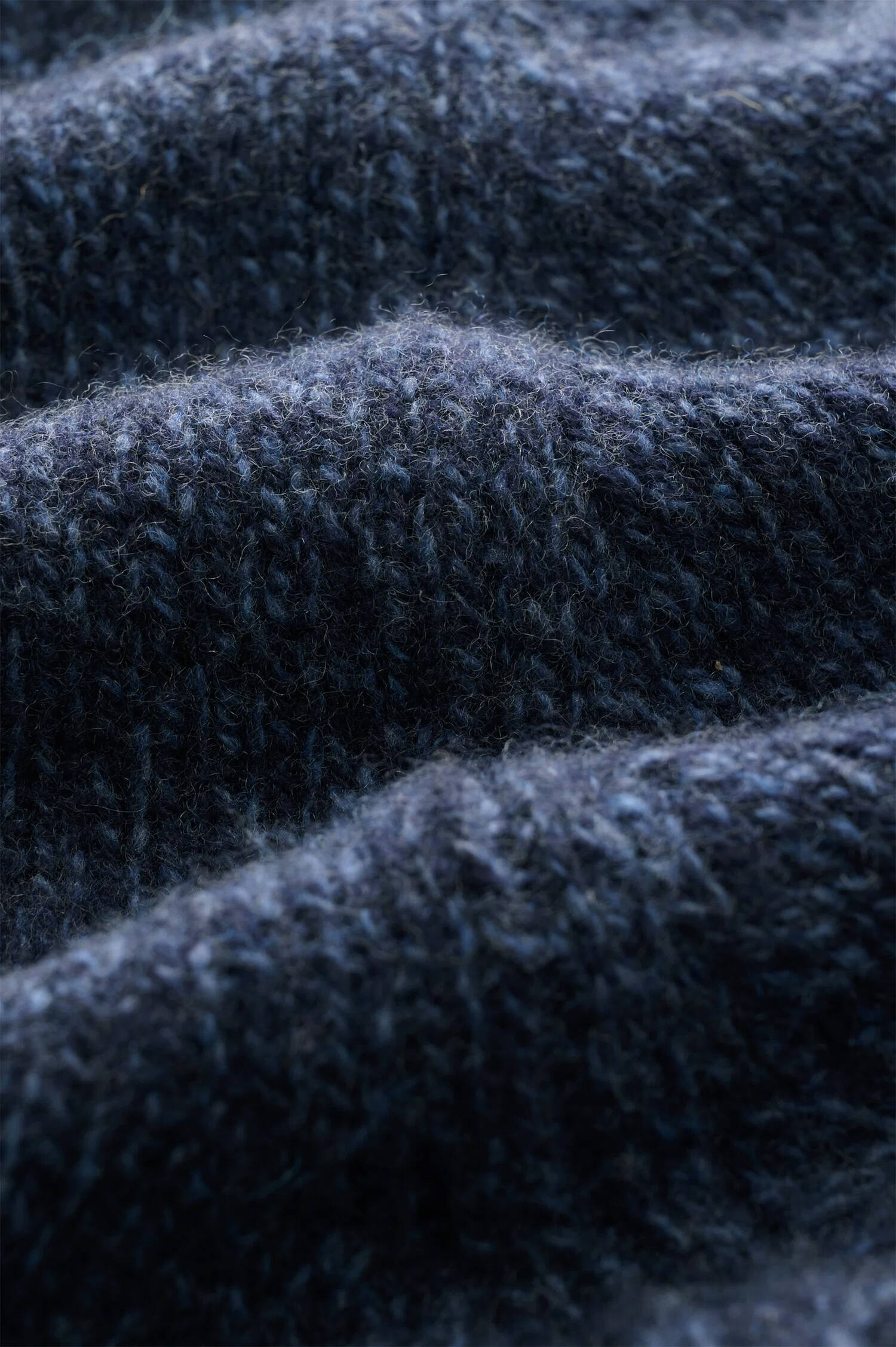 Mouliné Woll-Pullover in Navy meliert Mouliné Woll-Pullover in Navy meliert