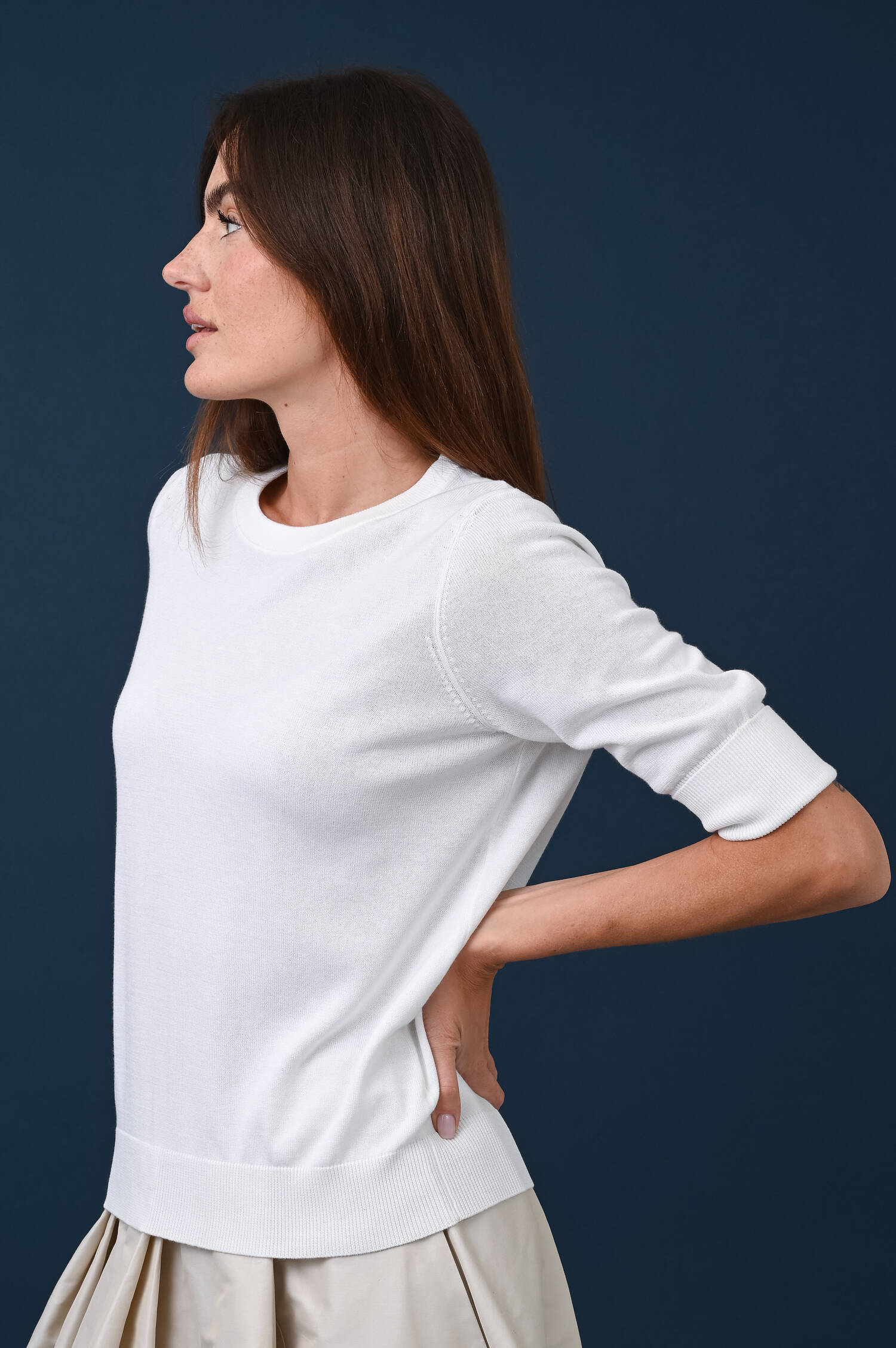 Leichtes Strickshirt in Weiß