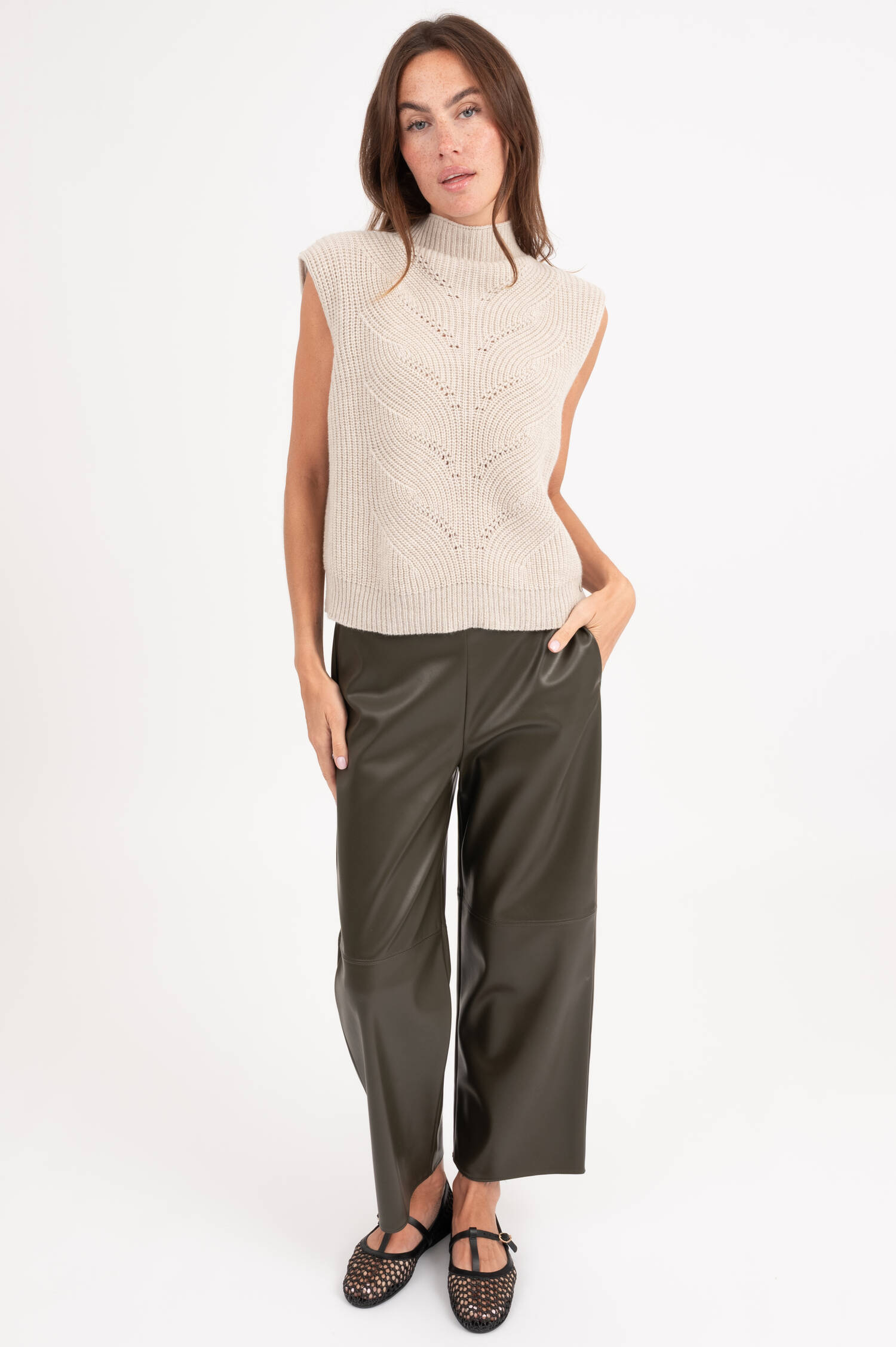 Pullunder aus Wolle in Beige Pullunder aus Wolle in Beige