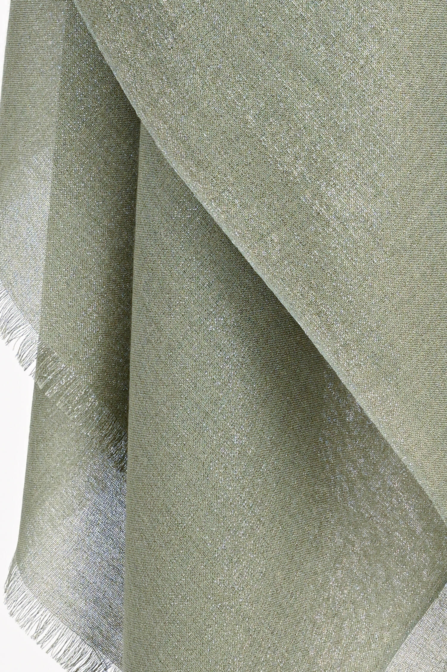 Schal mit Glanzgarn in Olivgrau