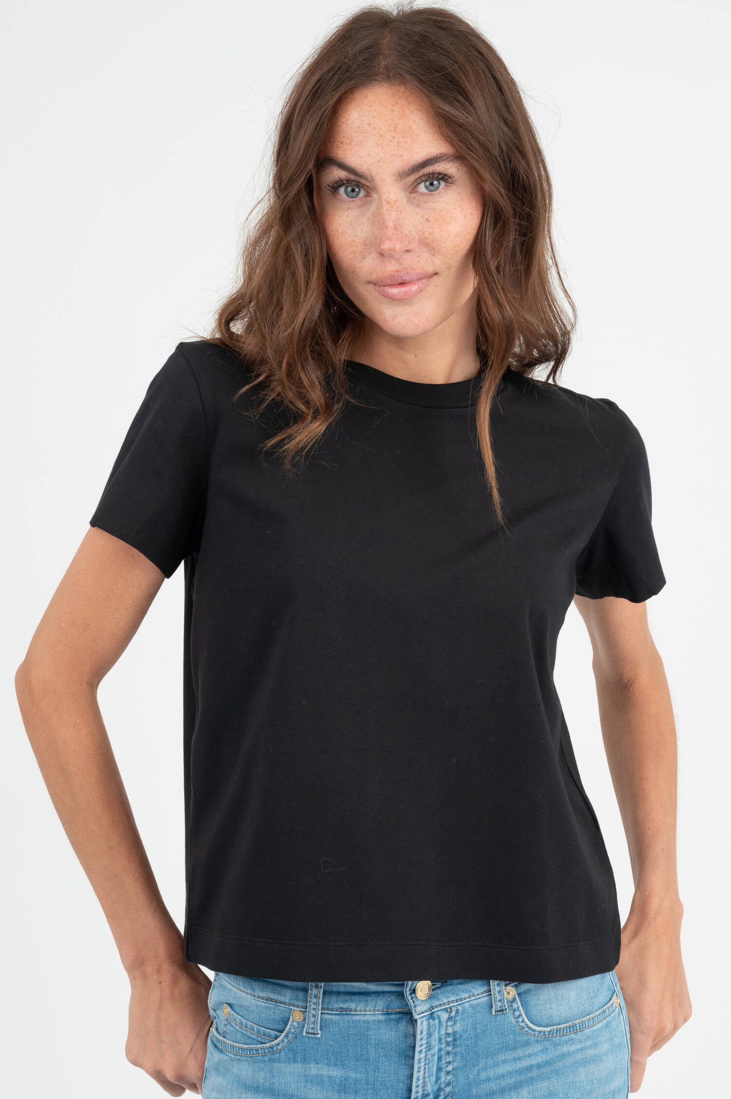 T-Shirt mit Feder-Detail in Schwarz T-Shirt mit Feder-Detail in Schwarz