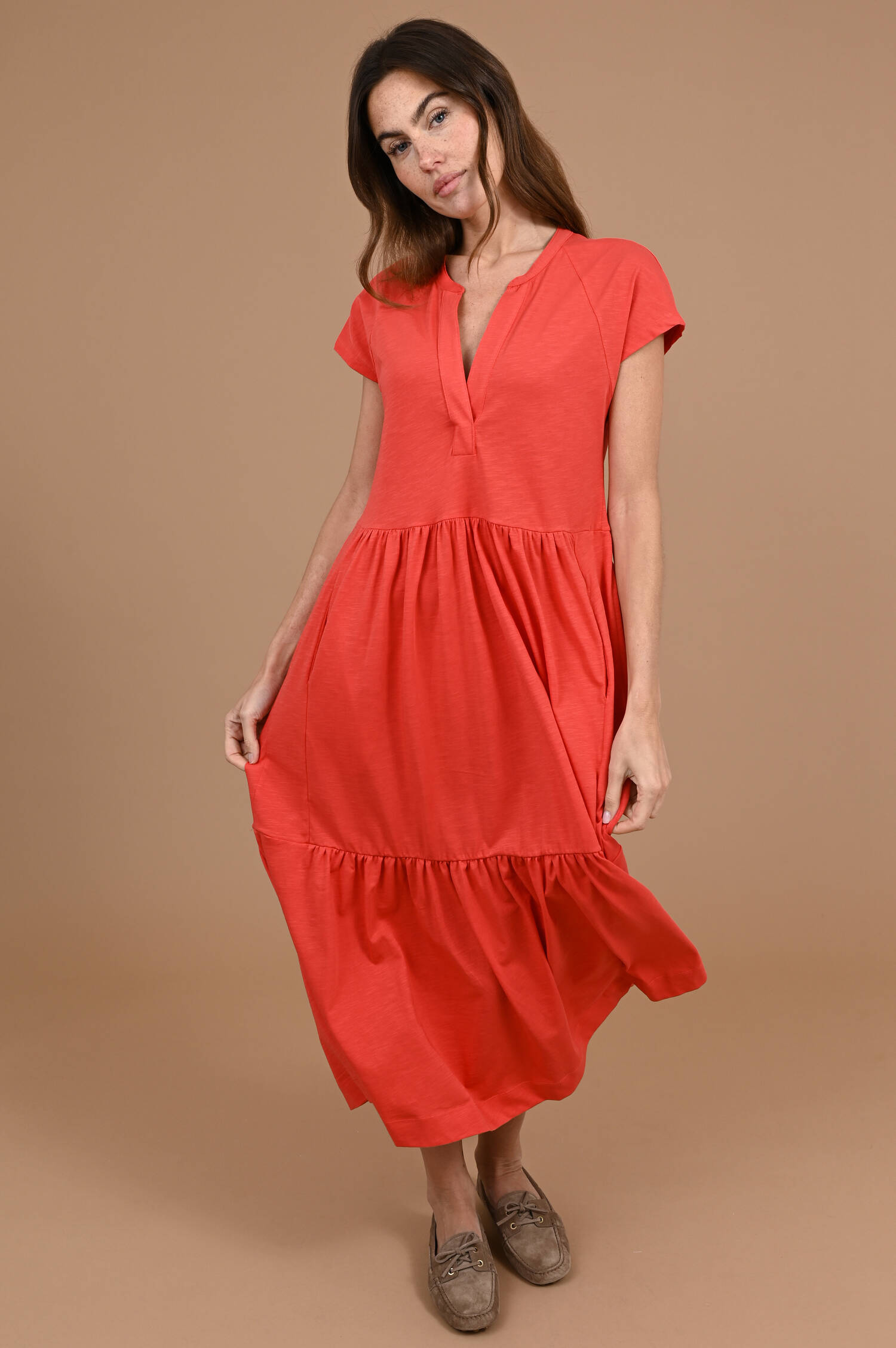 Schlupfkleid in Cherryrot