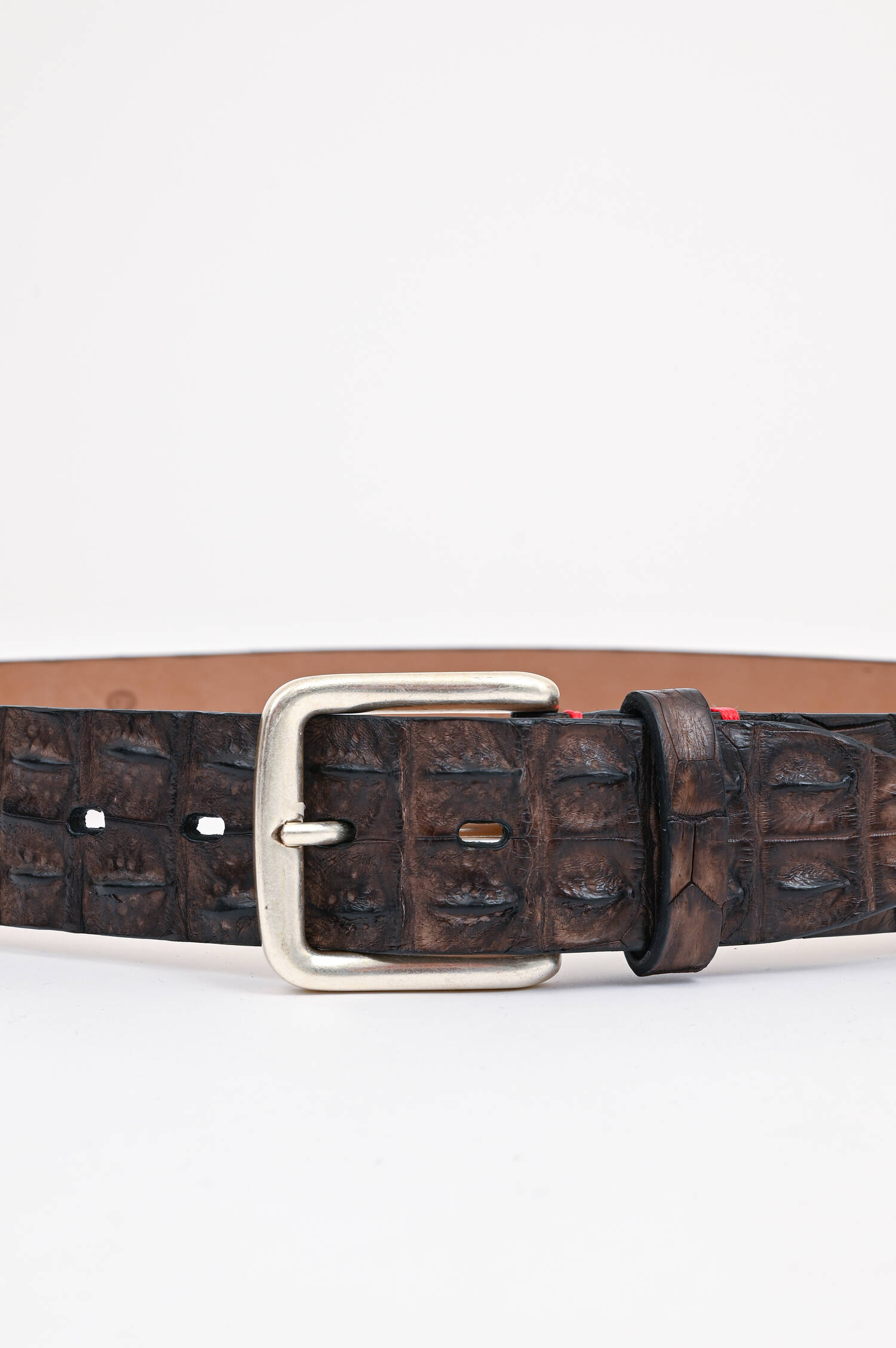 Gürtel aus Krokoleder in Braun Gürtel aus Krokoleder in Braun