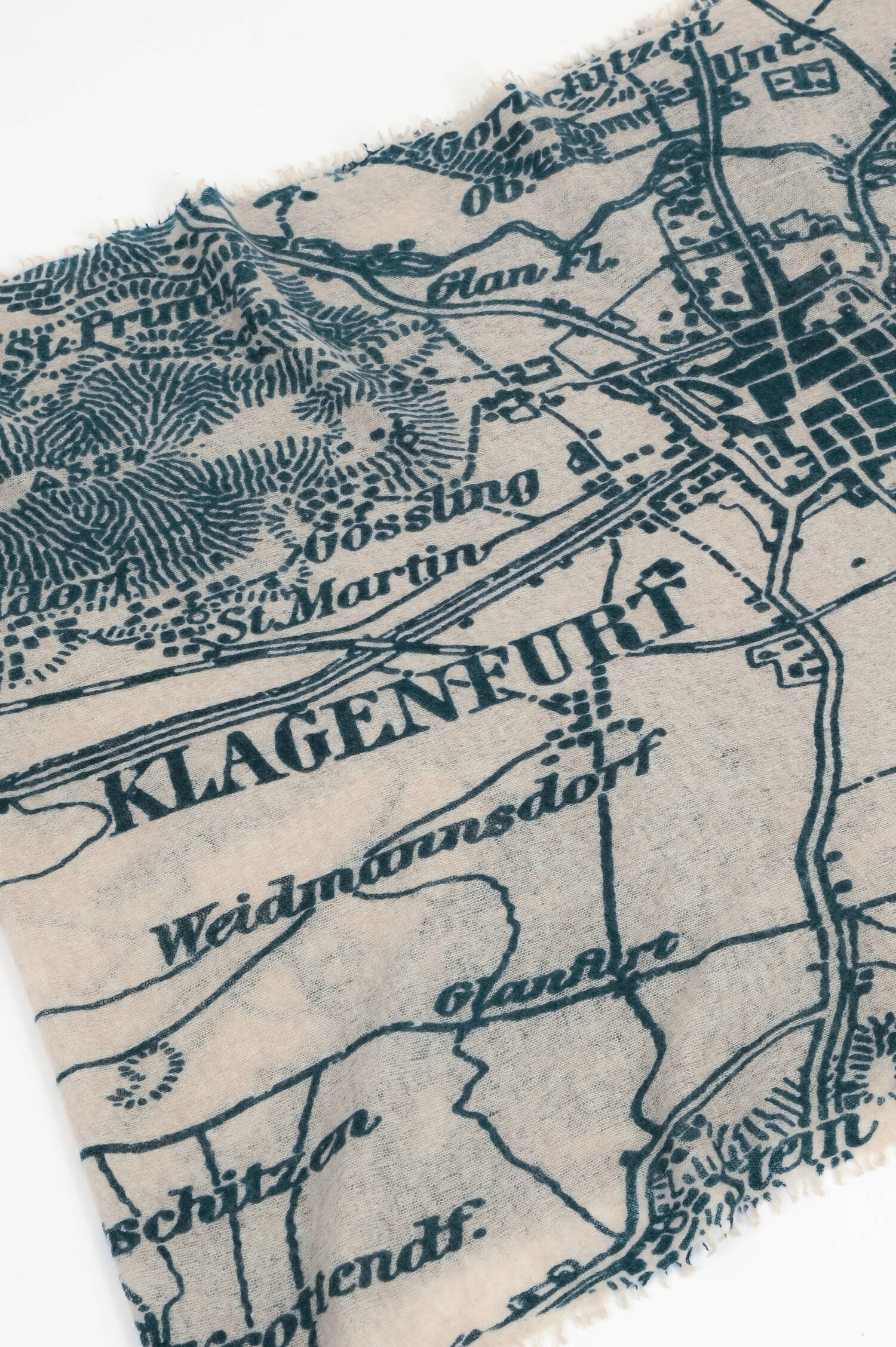 Cashmere Schal KÄRNTEN in Creme/Grün