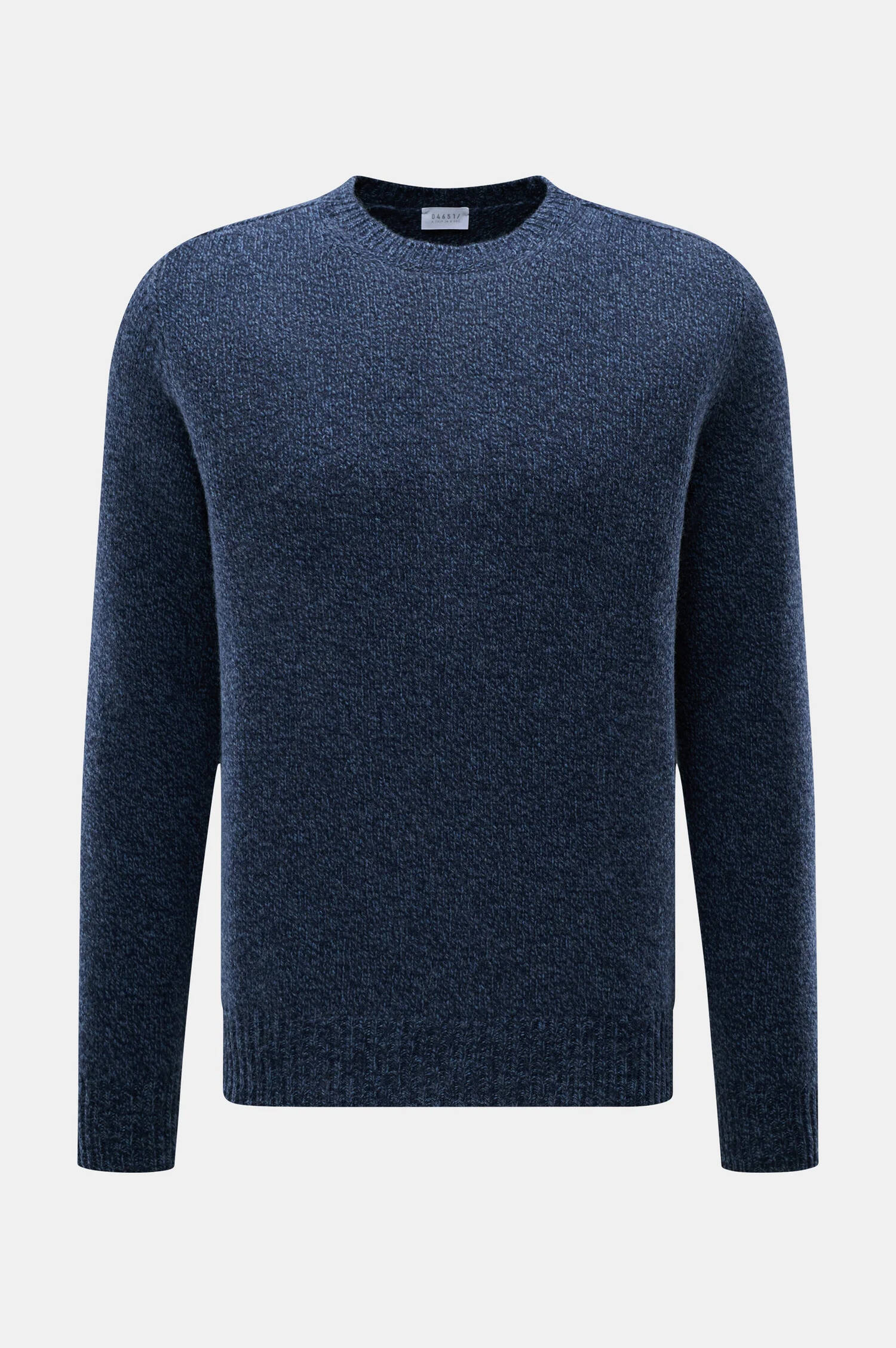 Mouliné Woll-Pullover in Navy meliert