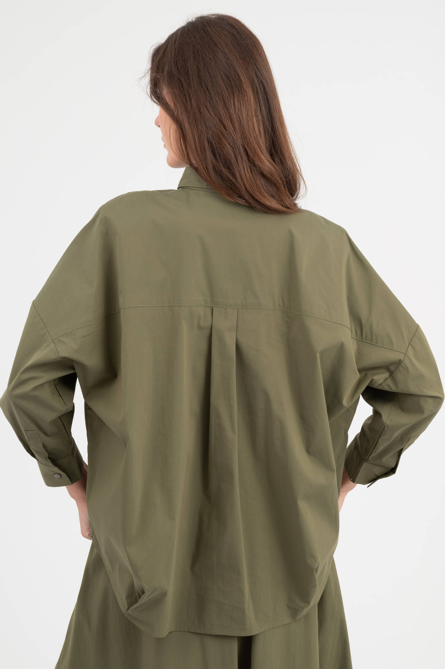 Popeline Bluse in Olivgrün Popeline Bluse in Olivgrün