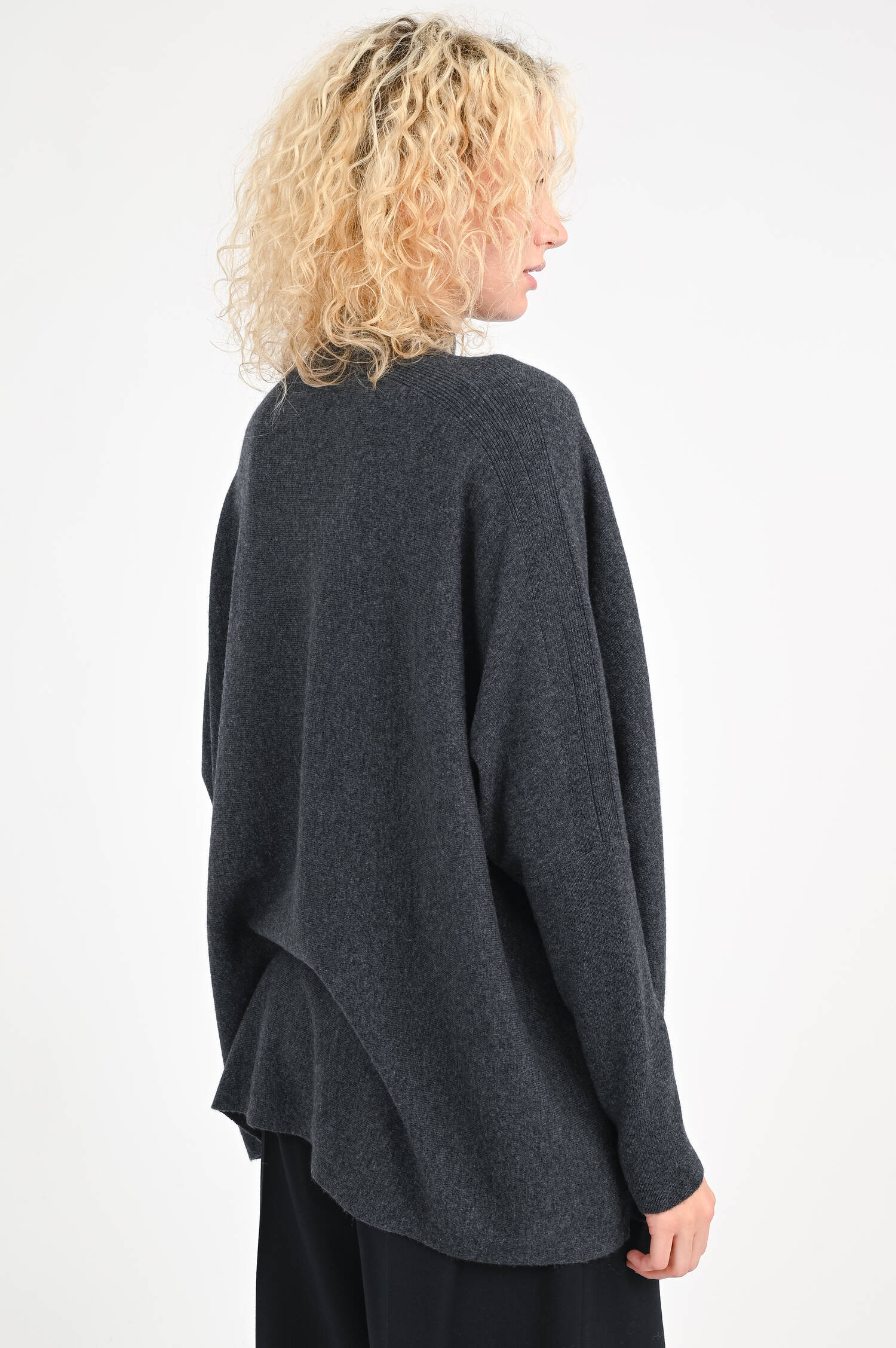 Cashmere-Pullover in Anthrazit