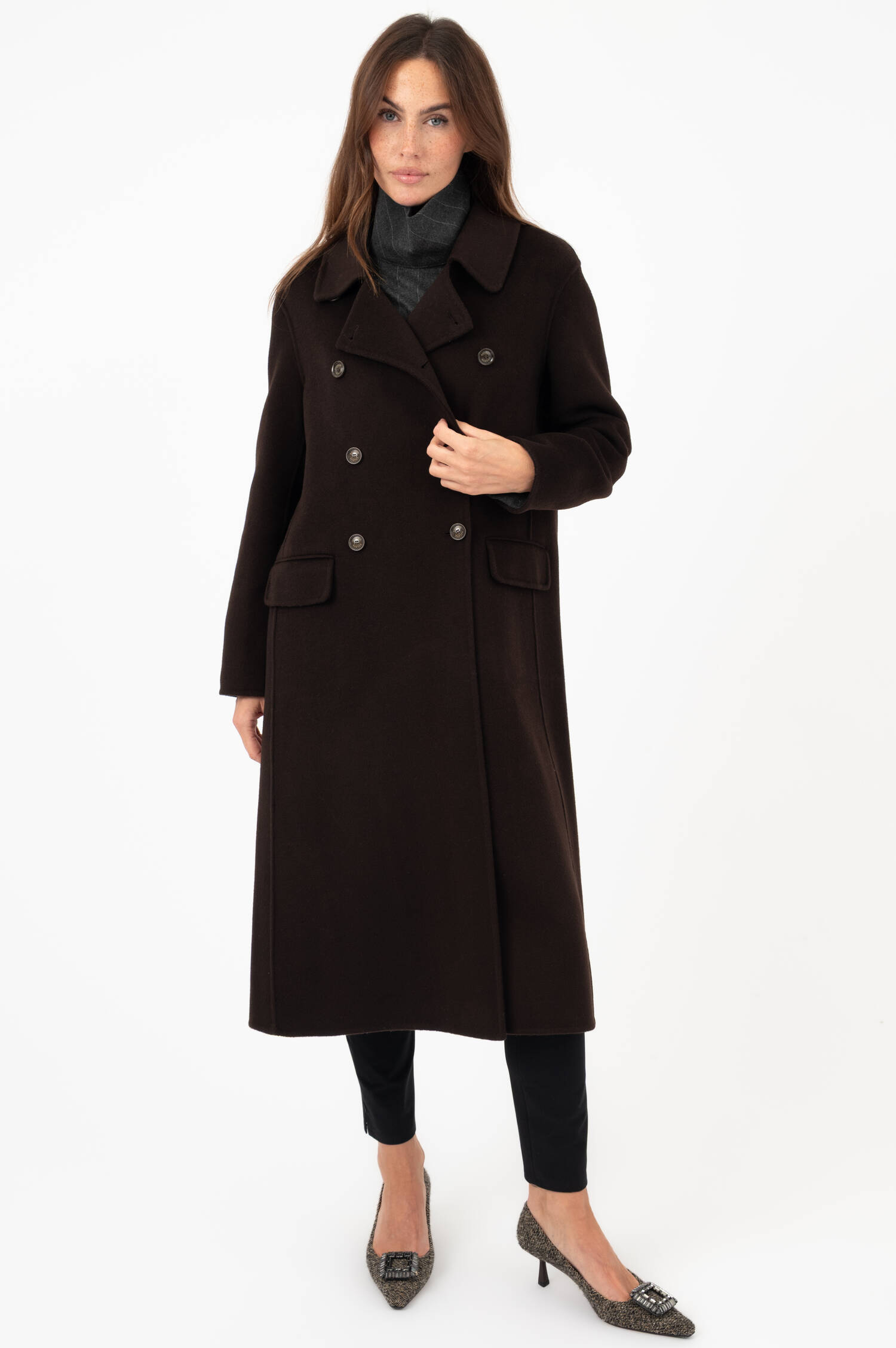 Woll-Cashmere-Mantel REGINA  in Braun