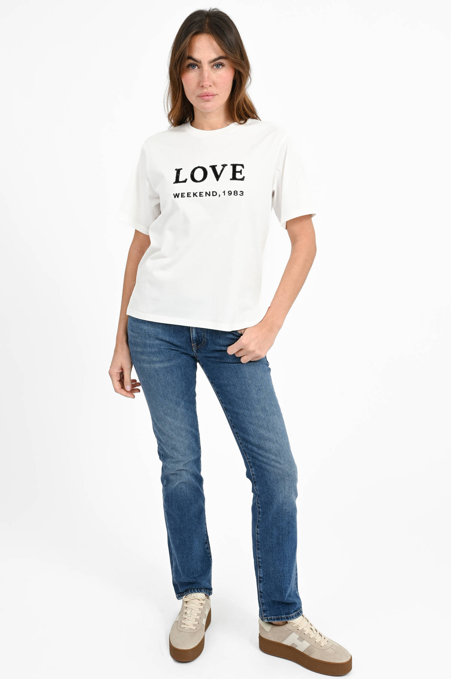 T-Shirt AGILE mit Love-Print in Weiß T-Shirt AGILE mit Love-Print in Weiß