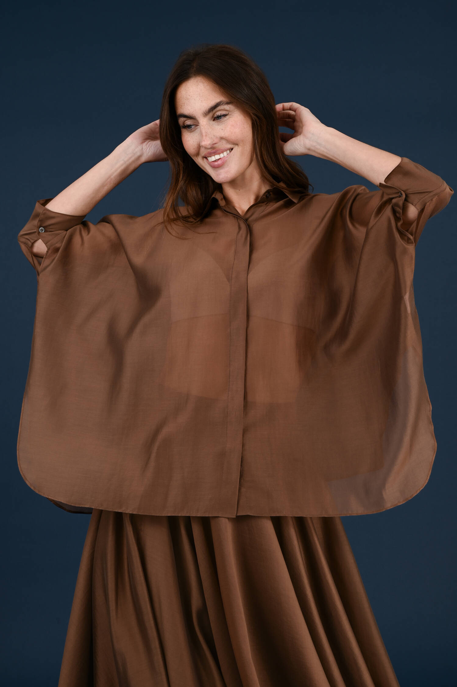 Weite Bluse in Choko Weite Bluse in Choko