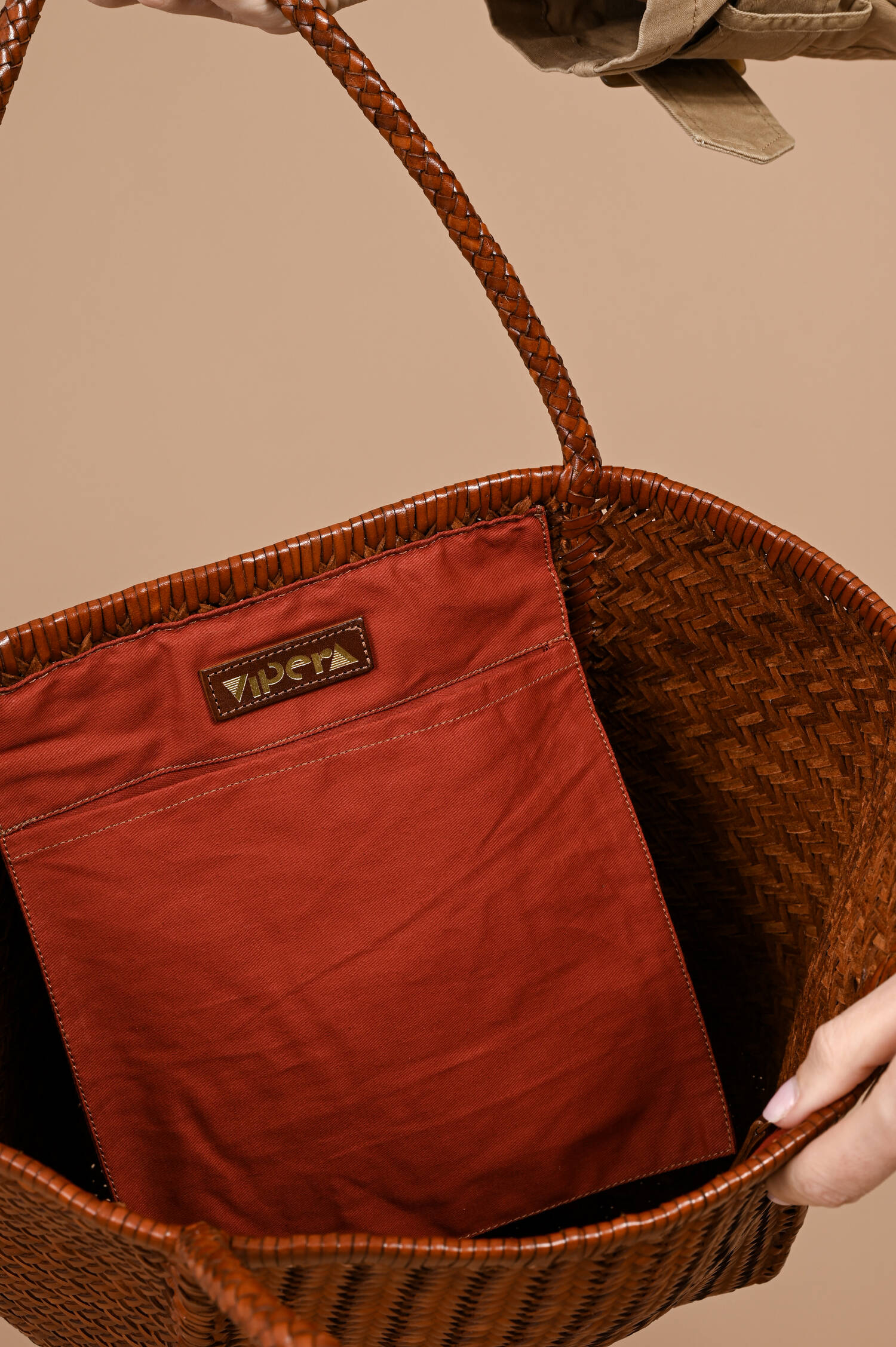 Geflochtener Leder Shopper RUBENS in Cognacbraun Geflochtener Leder Shopper RUBENS in Cognacbraun