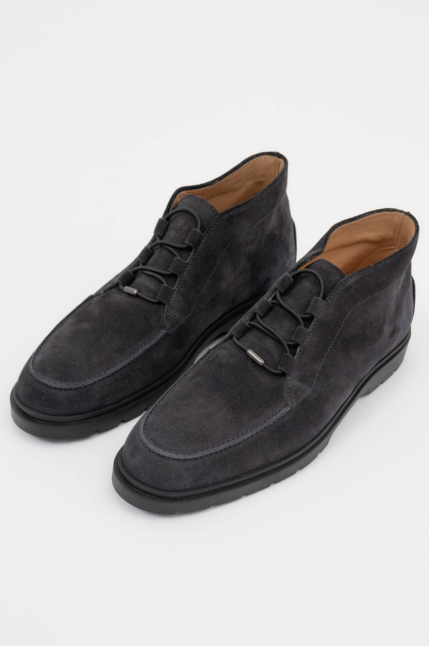 Suede Halbschuhe in Anthrazit
