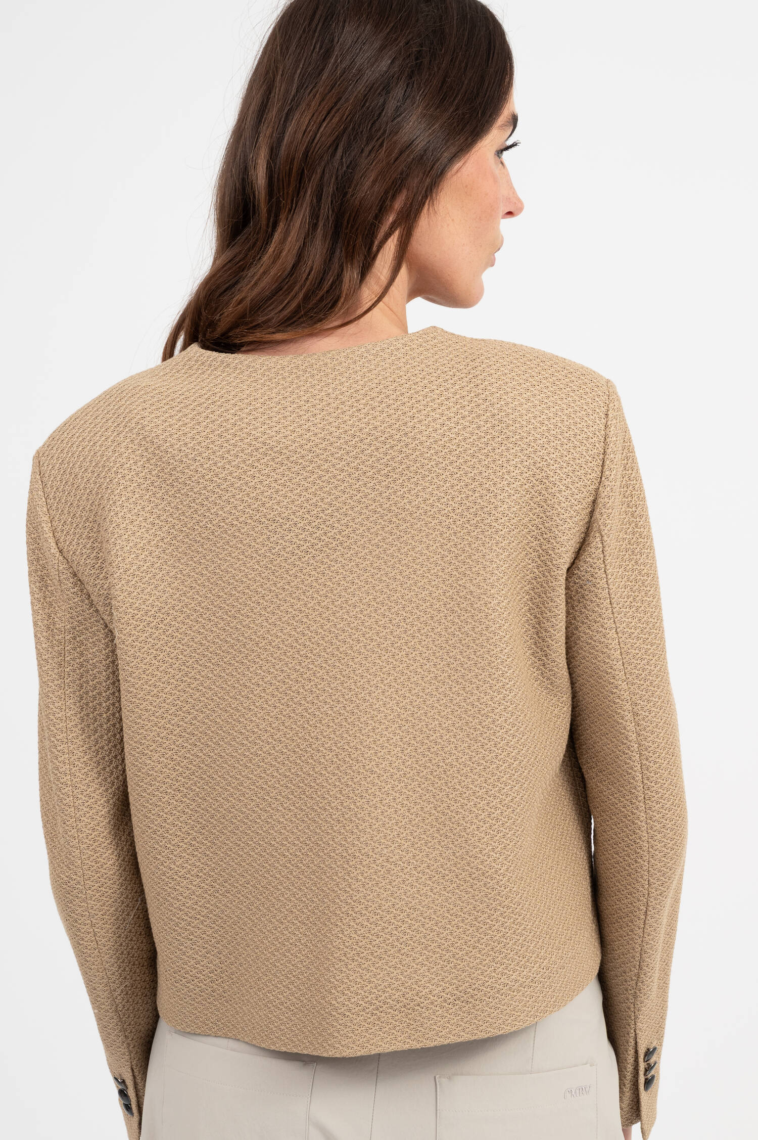 Strukturierte Blazer-Jacke in Beige