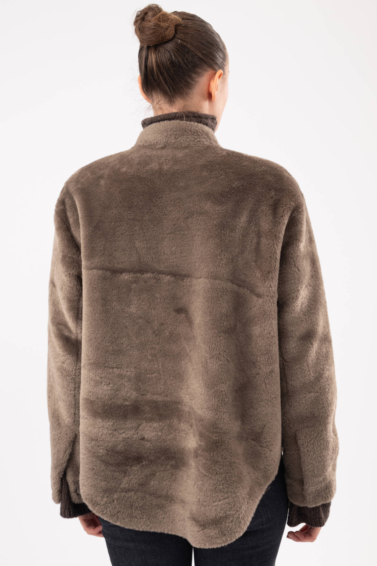 Faux-Fur-Shearling-Jacke ANJA in Braun Faux-Fur-Shearling-Jacke ANJA in Braun