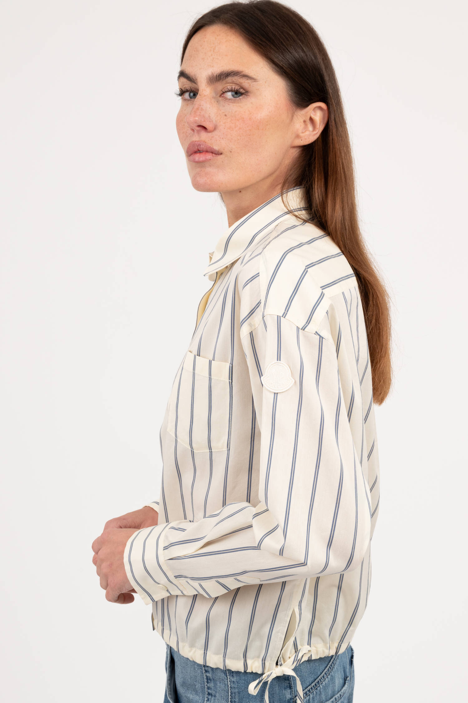 Gestreifte Bluse in Creme