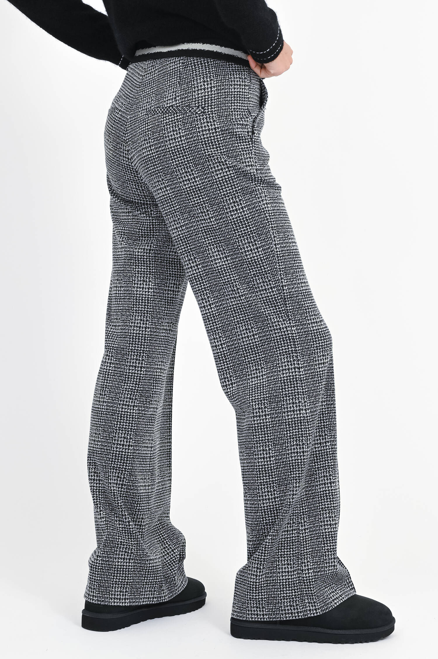 Hose mit Glencheck Musterung in Black/White