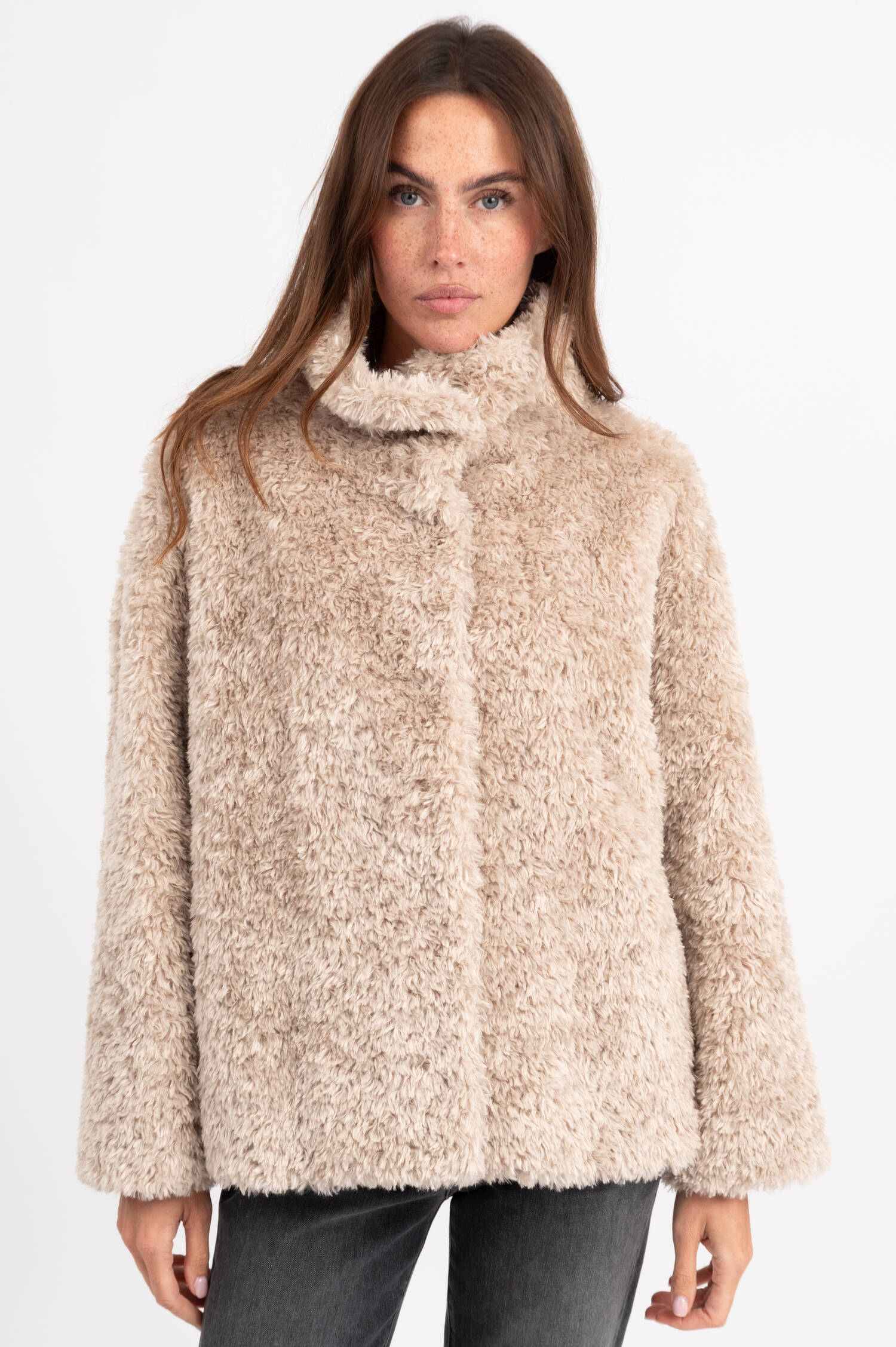 Teddyjacke in Beige