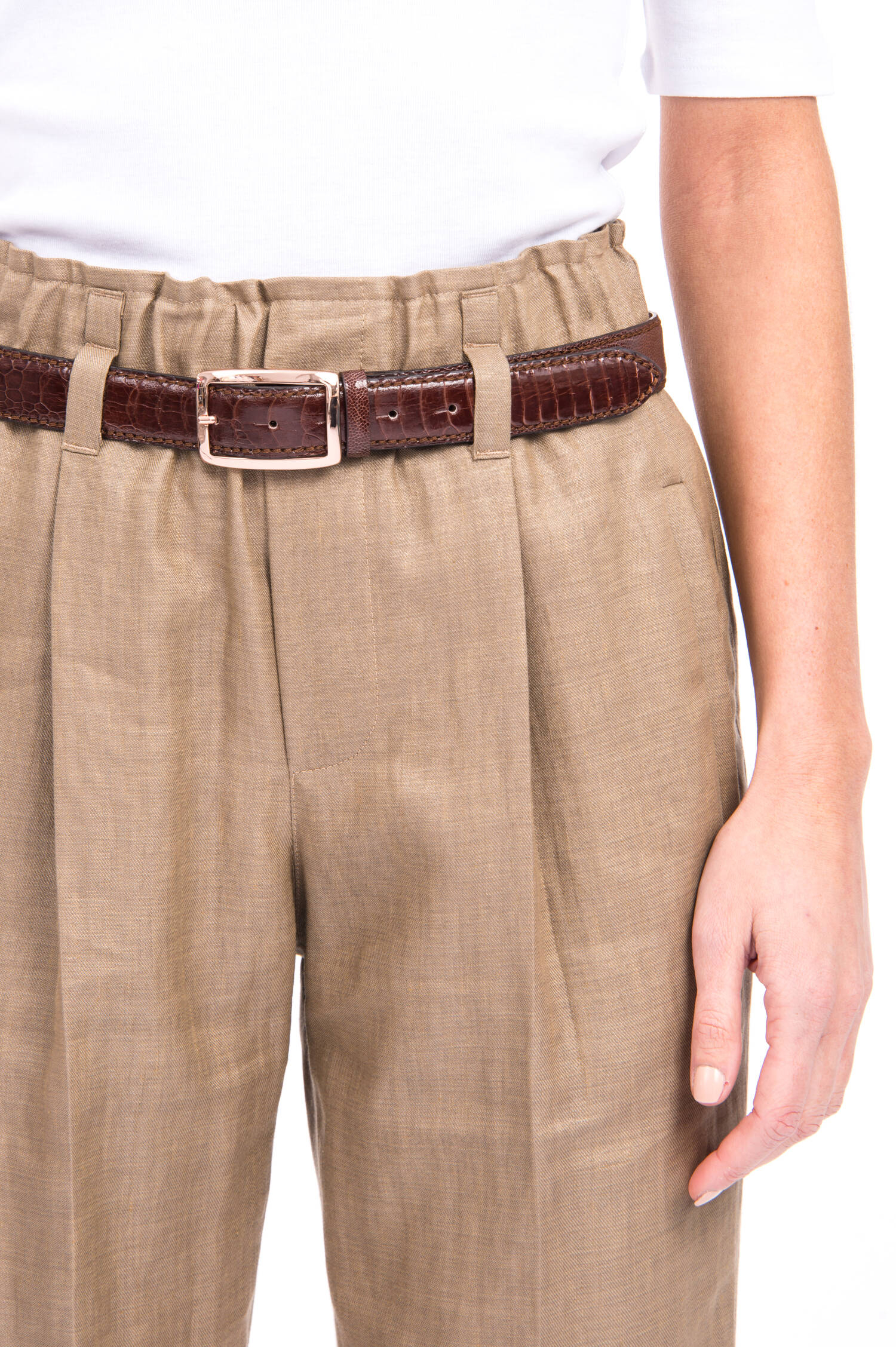 Gürtel mit Kroko-Optik in Cognac Gürtel mit Kroko-Optik in Cognac