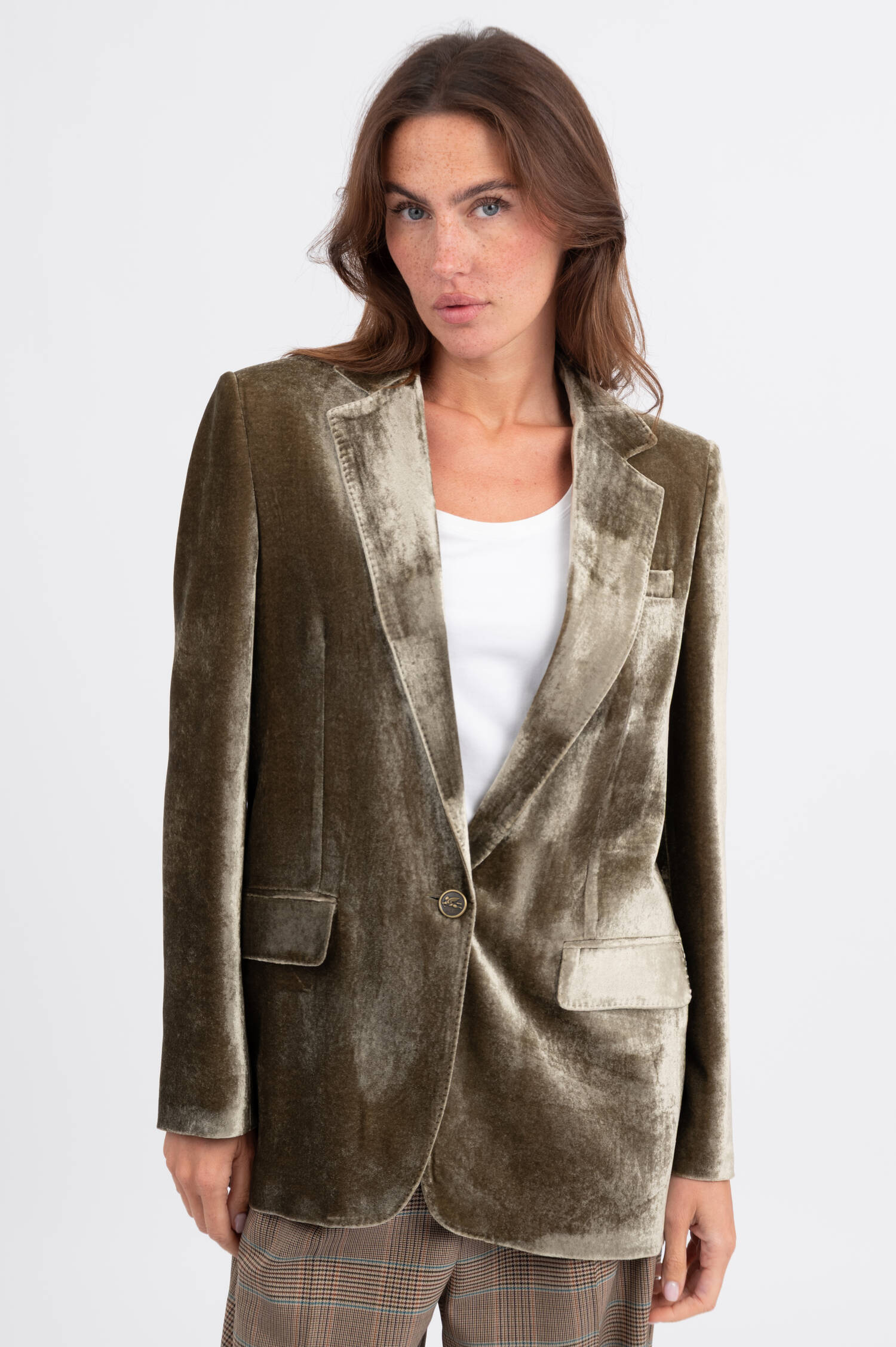 Samt-Blazer in Oliv Samt-Blazer in Oliv