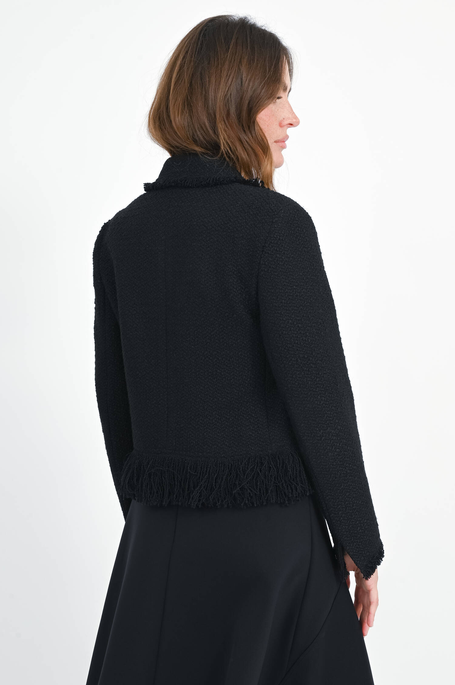 Kurze Tweed-Jacke in Black