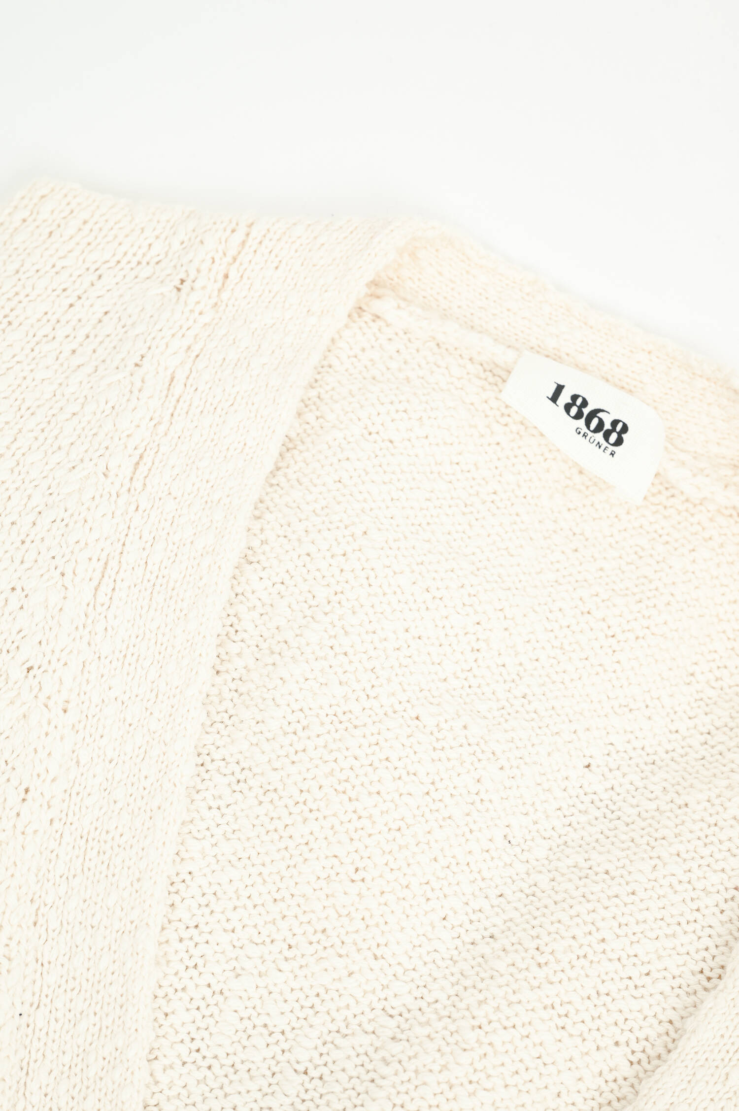 Strickweste aus Baumwolle in Creme