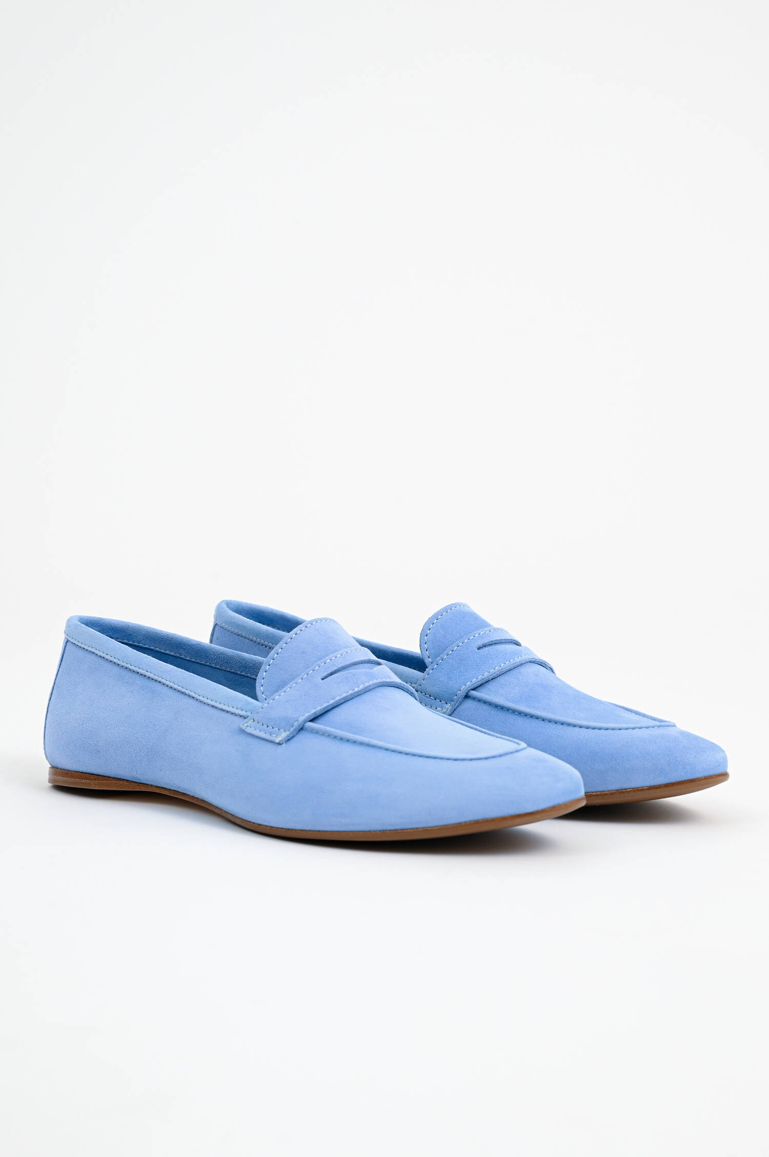 Veloursleder-Loafer in Hellblau Veloursleder-Loafer in Hellblau