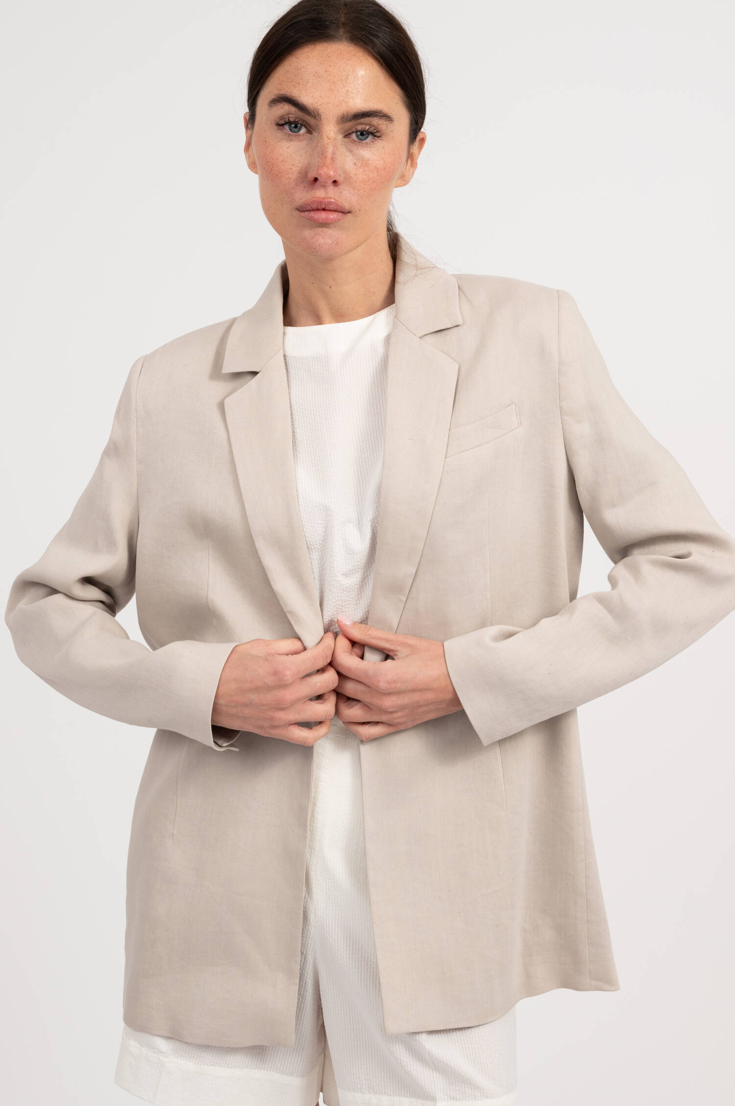 Blazer KARMAHALA aus Leinen-Mix in Beige