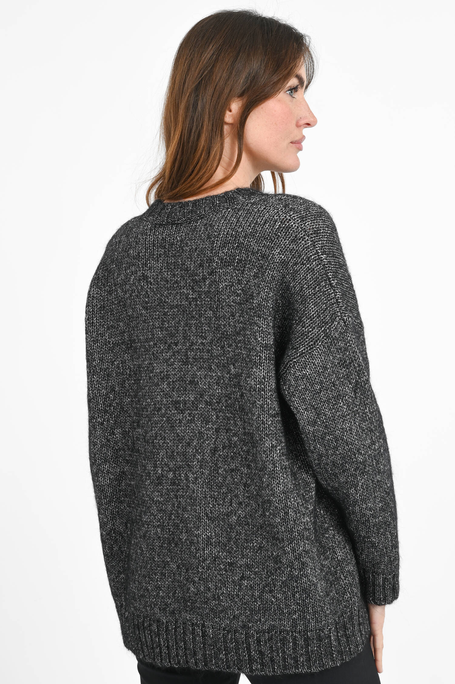 Strickpullover mit Lurexgarn in Black Strickpullover mit Lurexgarn in Black